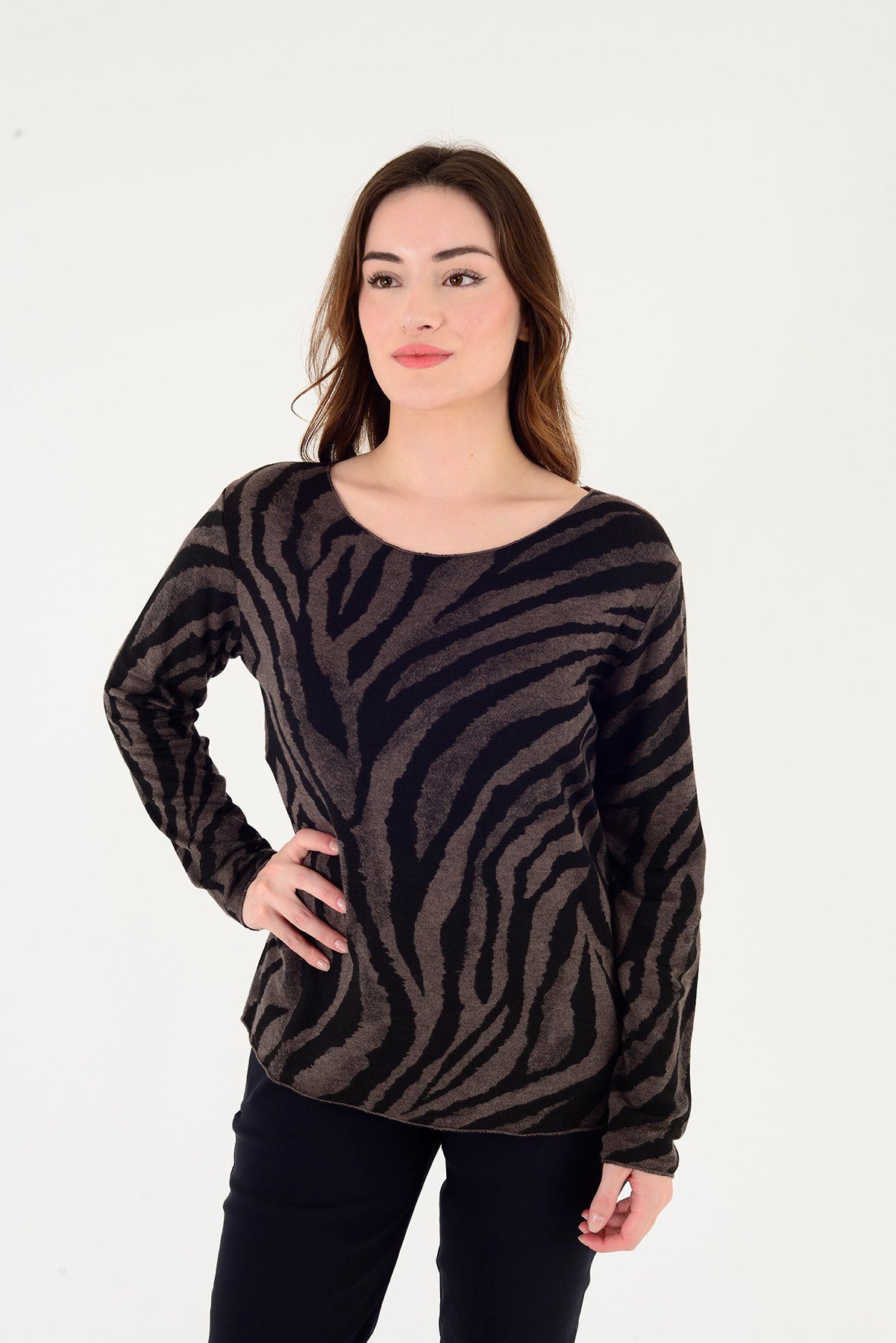 1202 ZEBRA DESEN BLUZ