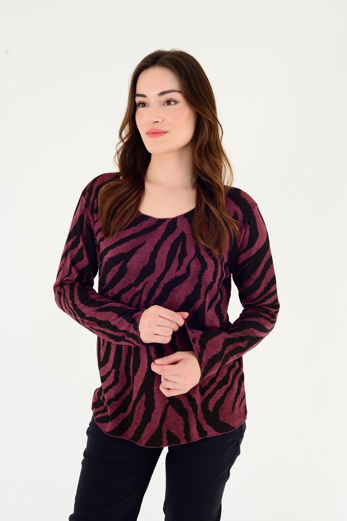 1202 ZEBRA DESEN BLUZ