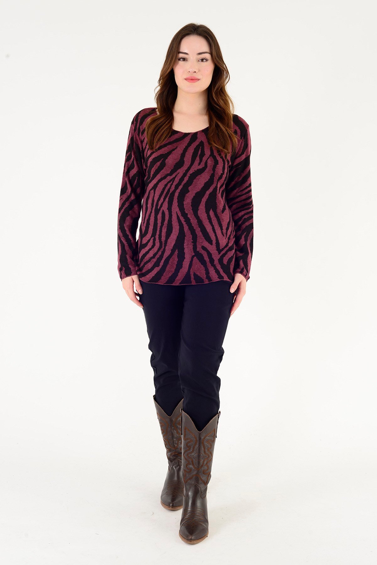 1202 ZEBRA DESEN BLUZ