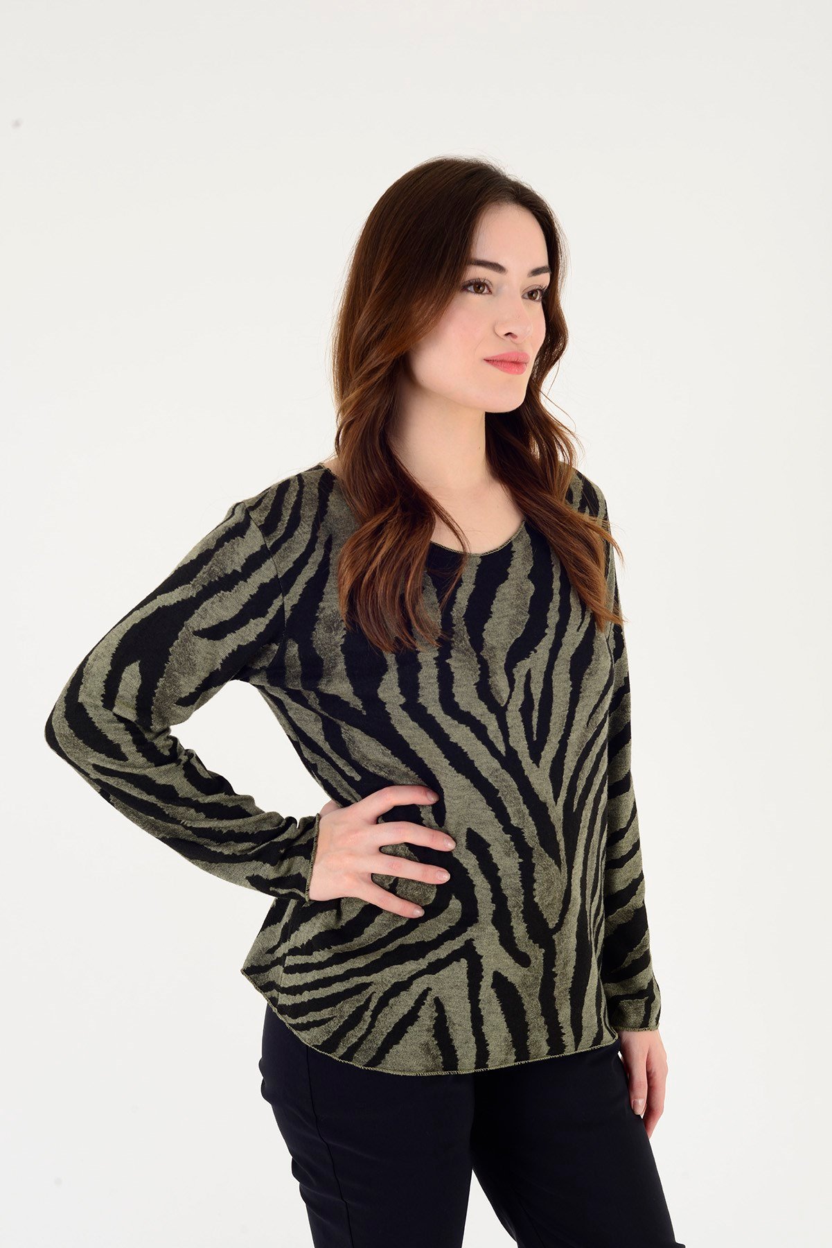 1202 ZEBRA DESEN BLUZ