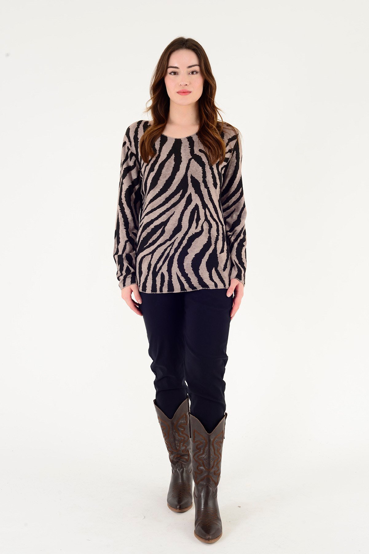 1202 ZEBRA DESEN BLUZ