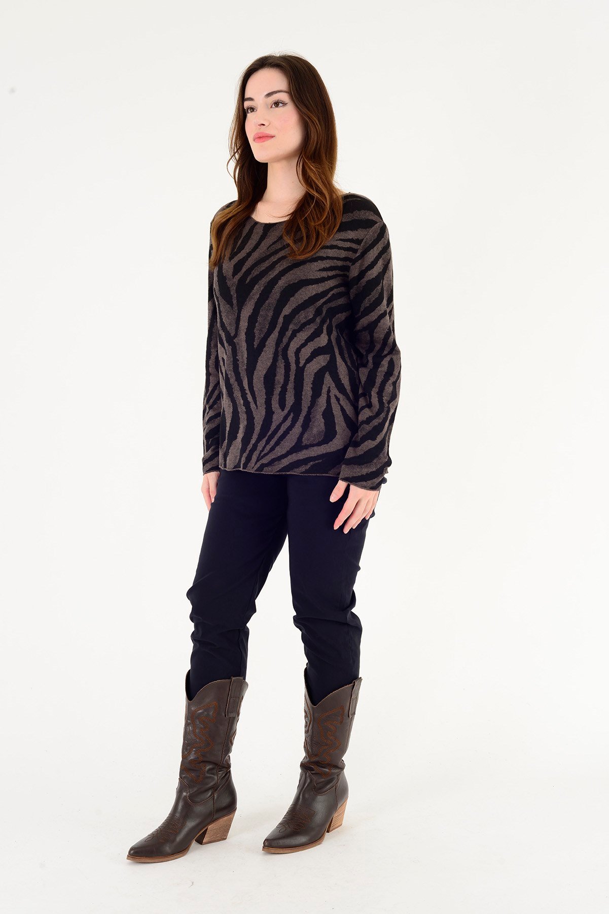 1202 ZEBRA DESEN BLUZ