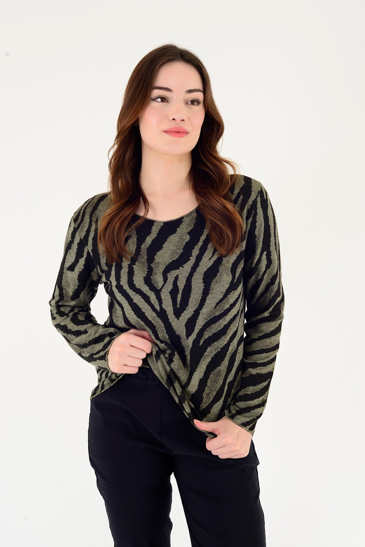 1202 ZEBRA DESEN BLUZ