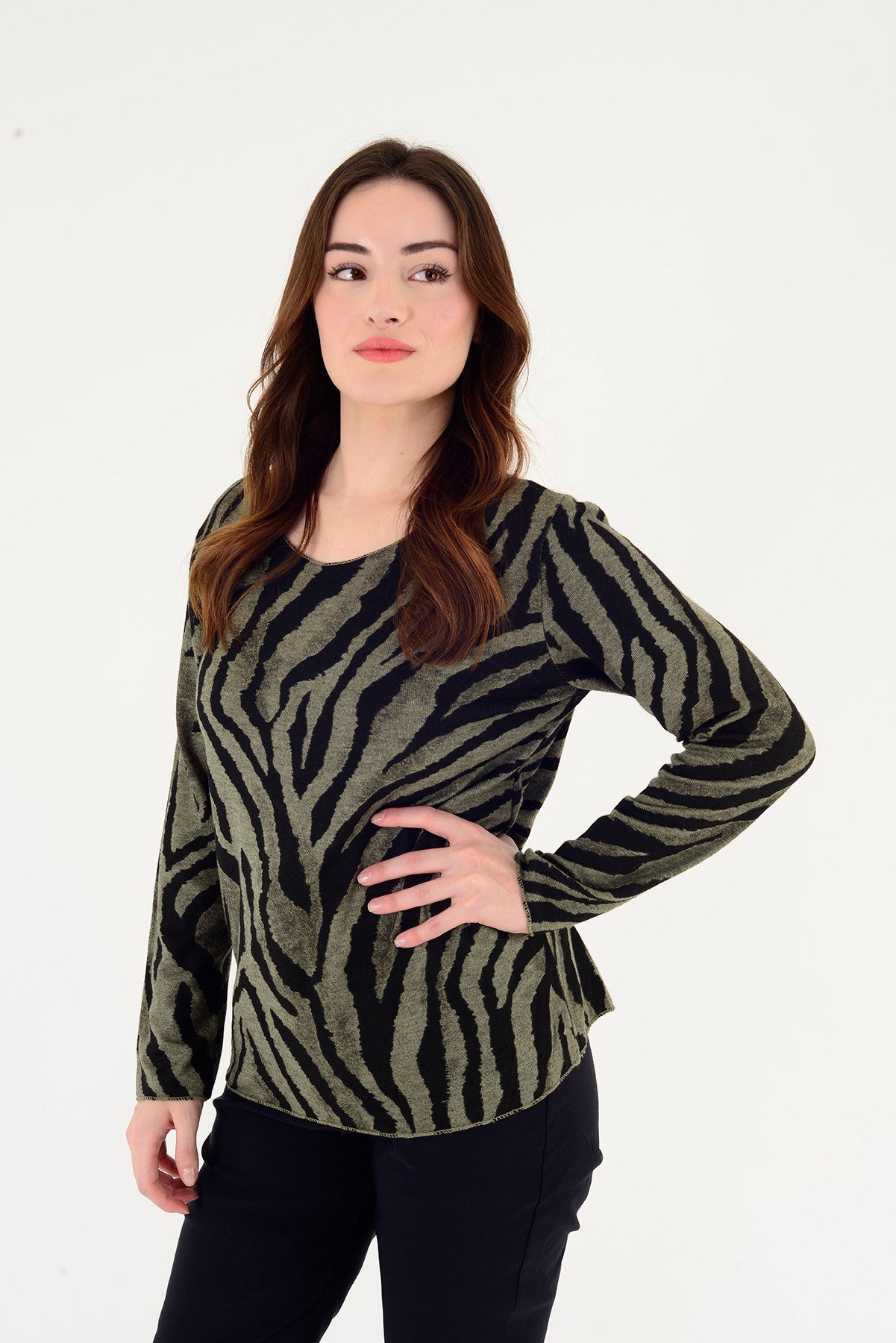 1202 ZEBRA DESEN BLUZ