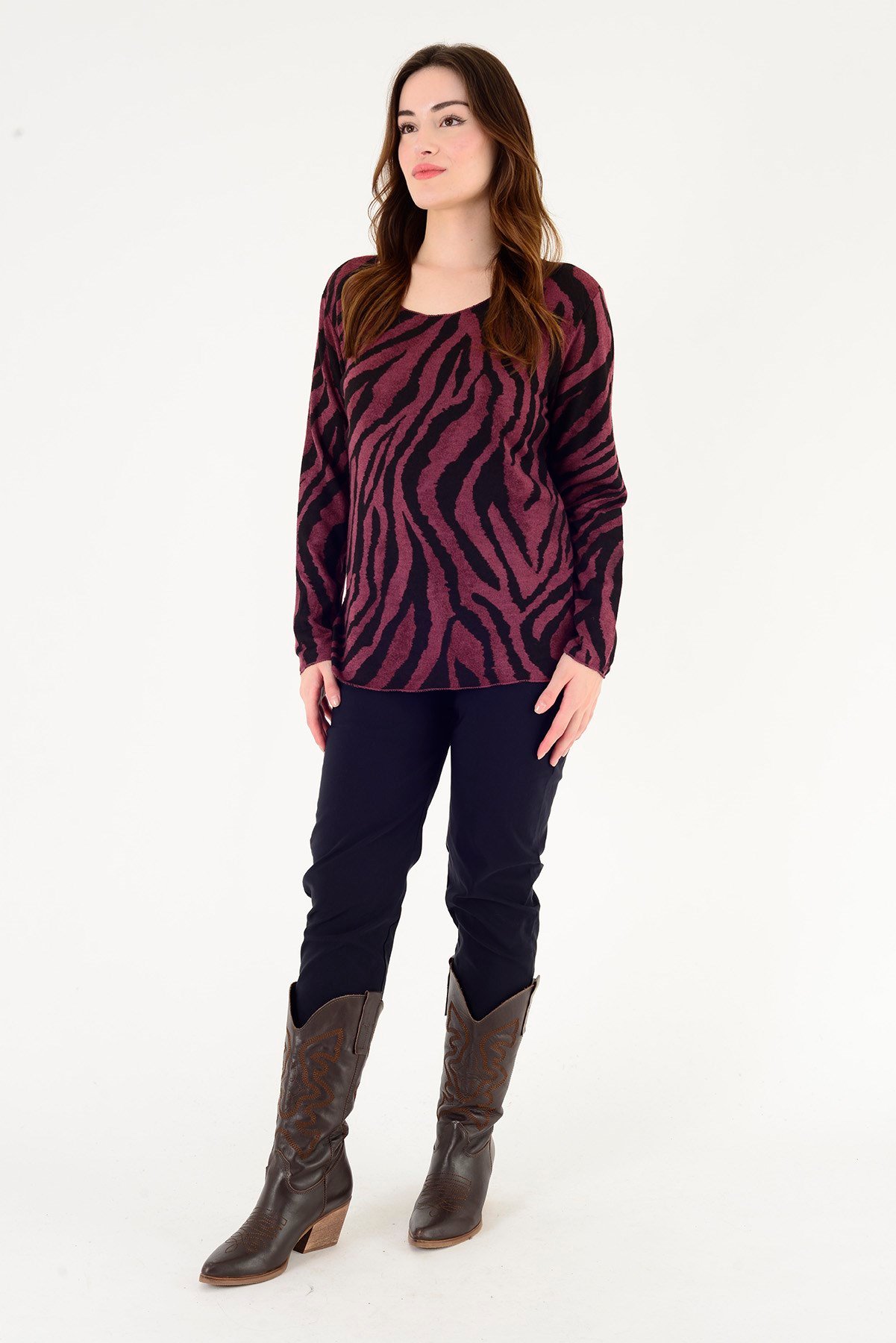 1202 ZEBRA DESEN BLUZ