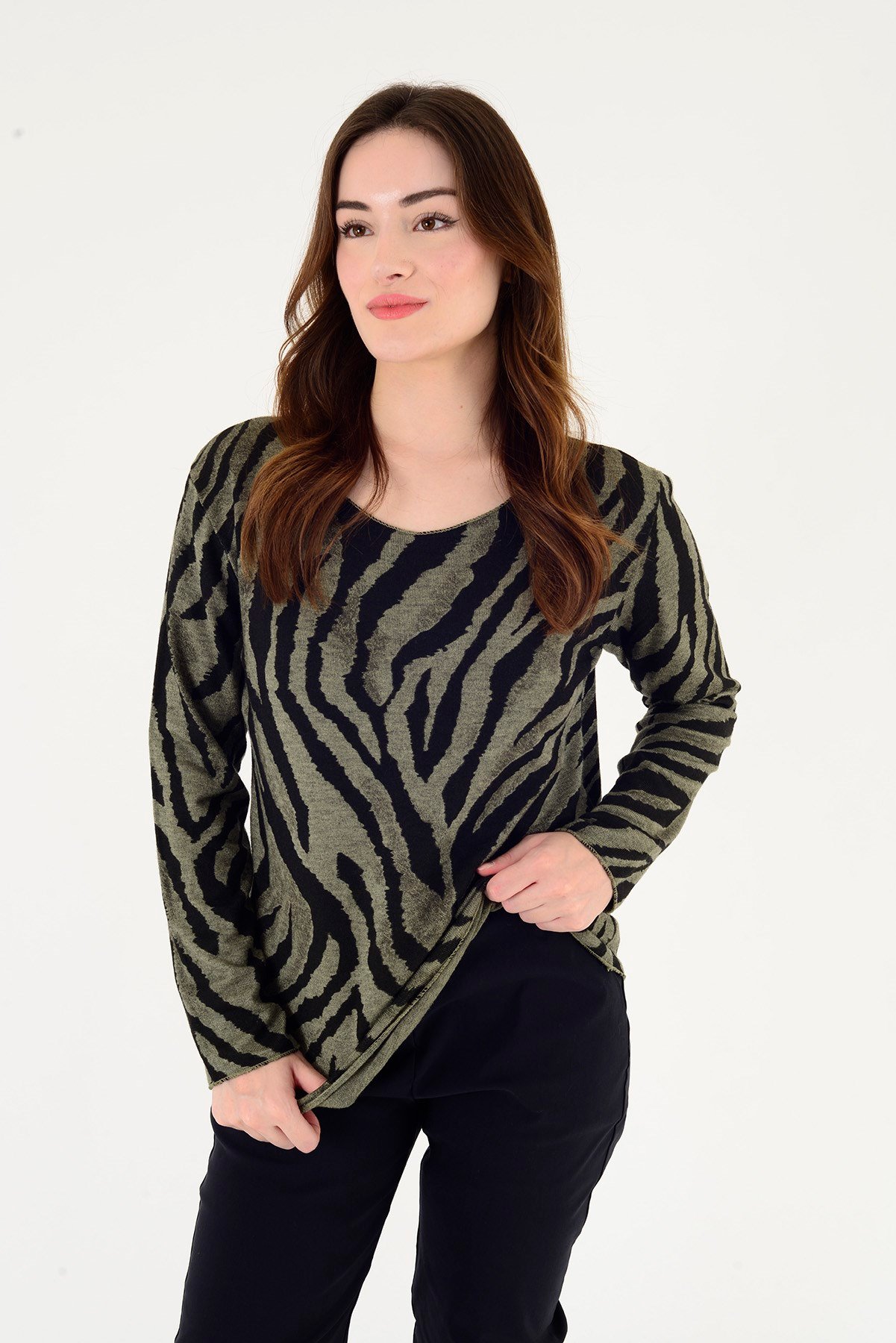 1202 ZEBRA DESEN BLUZ