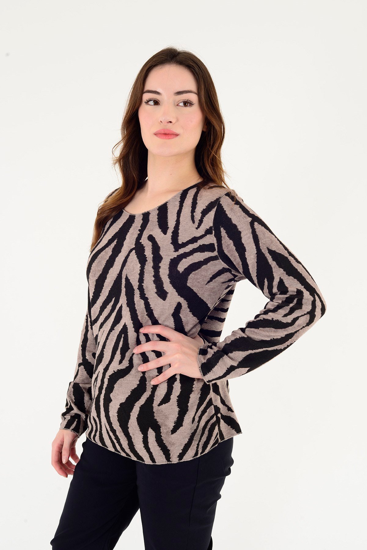 1202 ZEBRA DESEN BLUZ