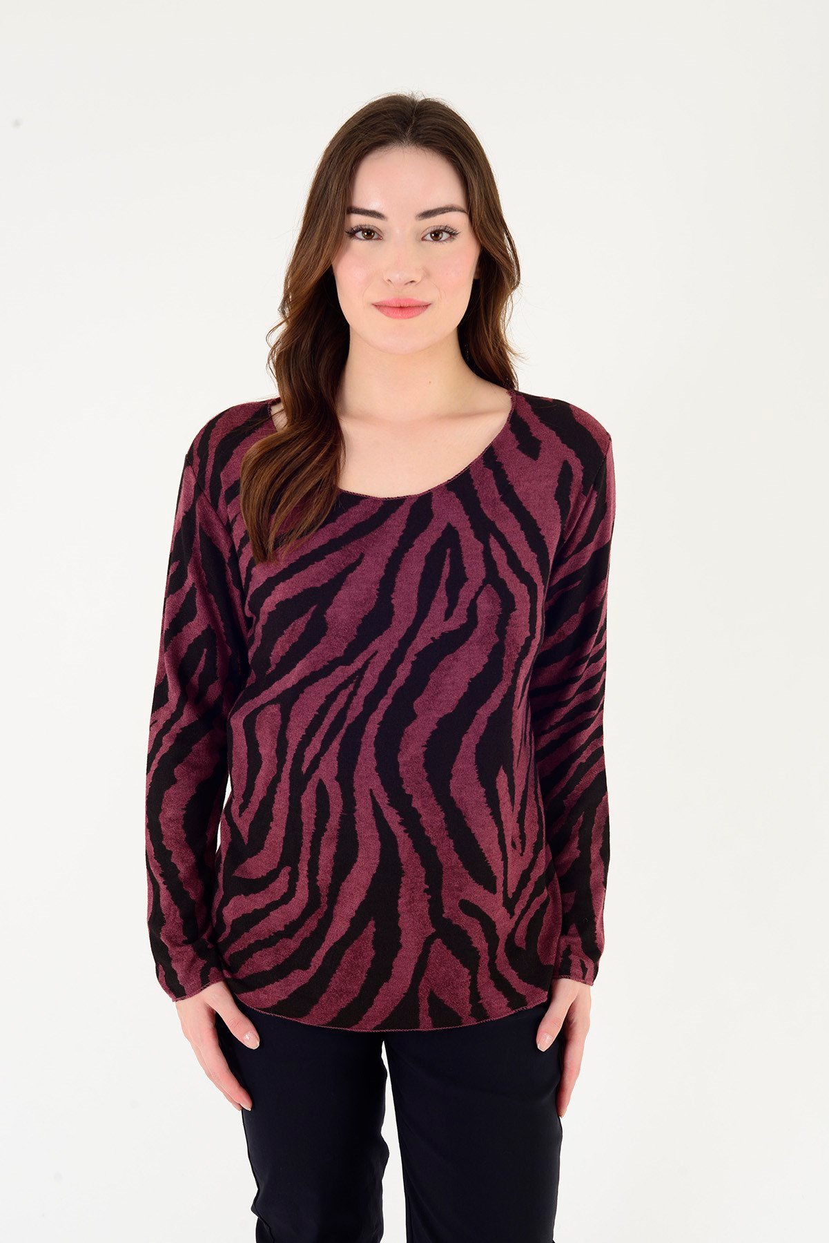 1202 ZEBRA DESEN BLUZ