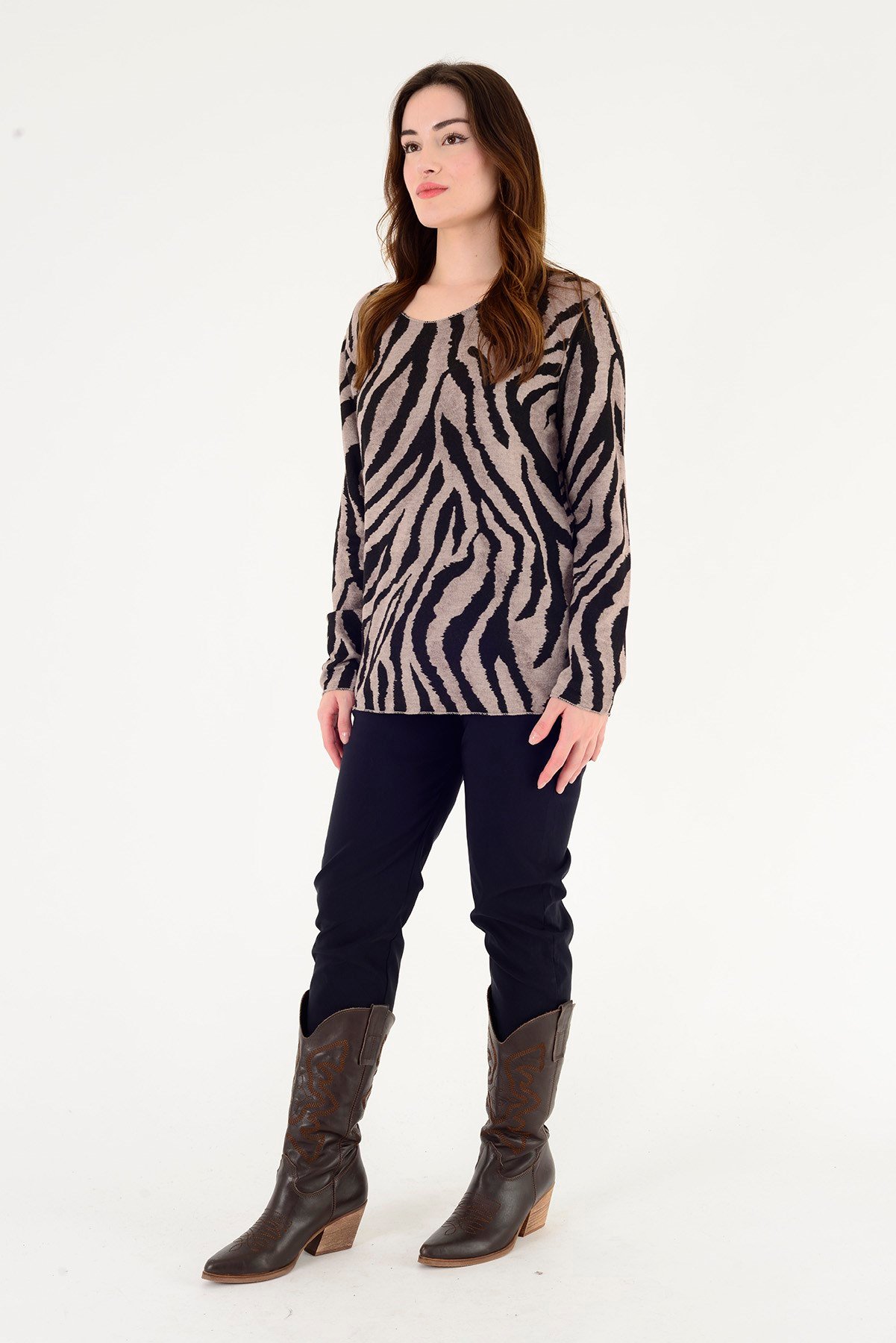 1202 ZEBRA DESEN BLUZ
