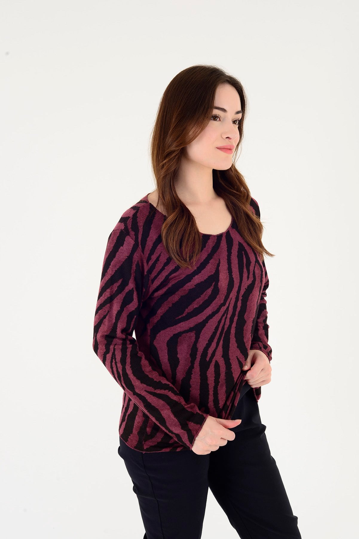 1202 ZEBRA DESEN BLUZ