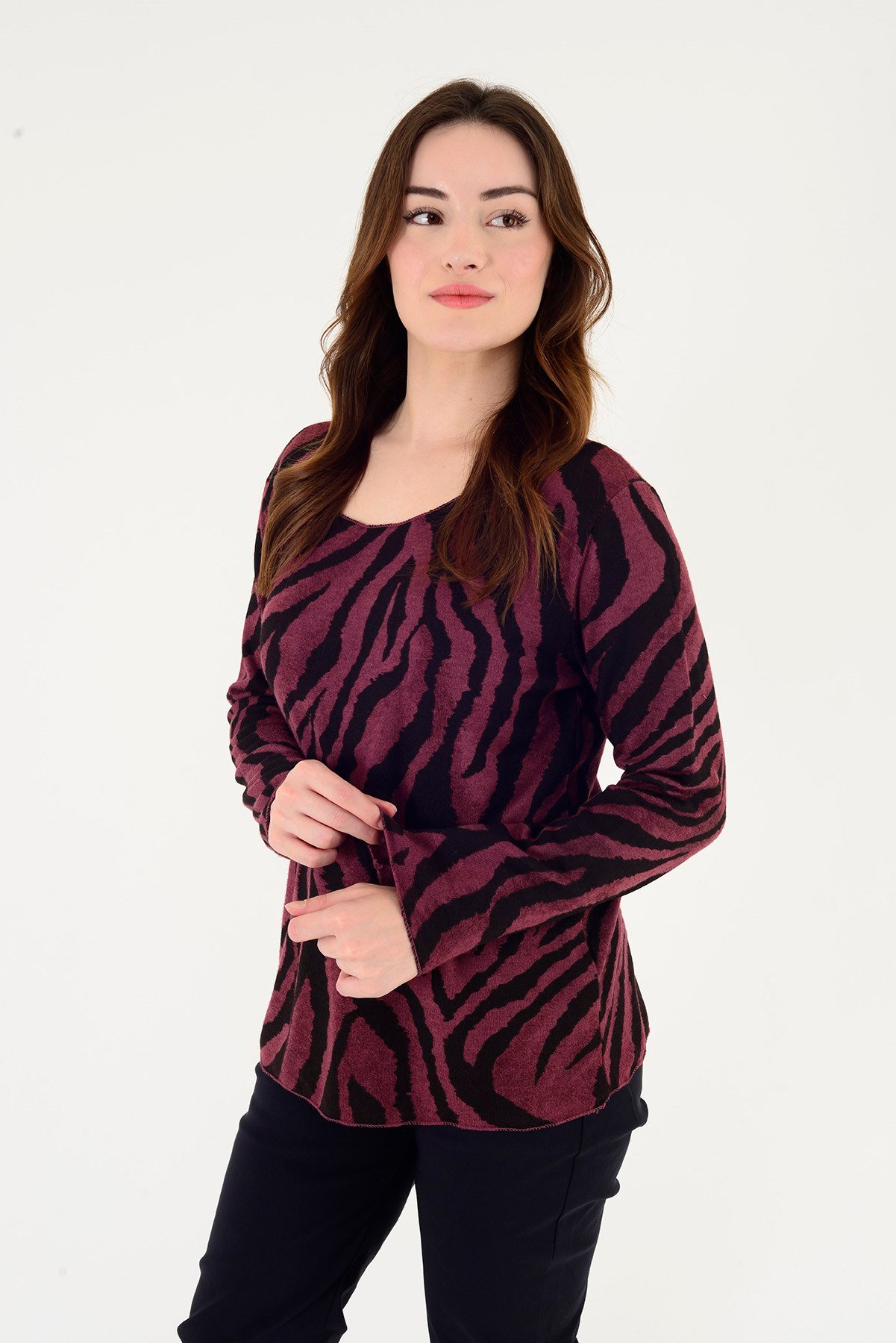 1202 ZEBRA DESEN BLUZ
