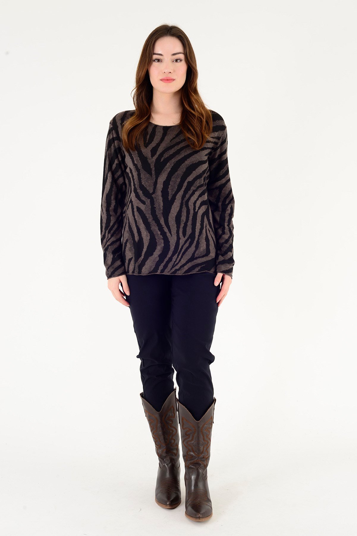 1202 ZEBRA DESEN BLUZ
