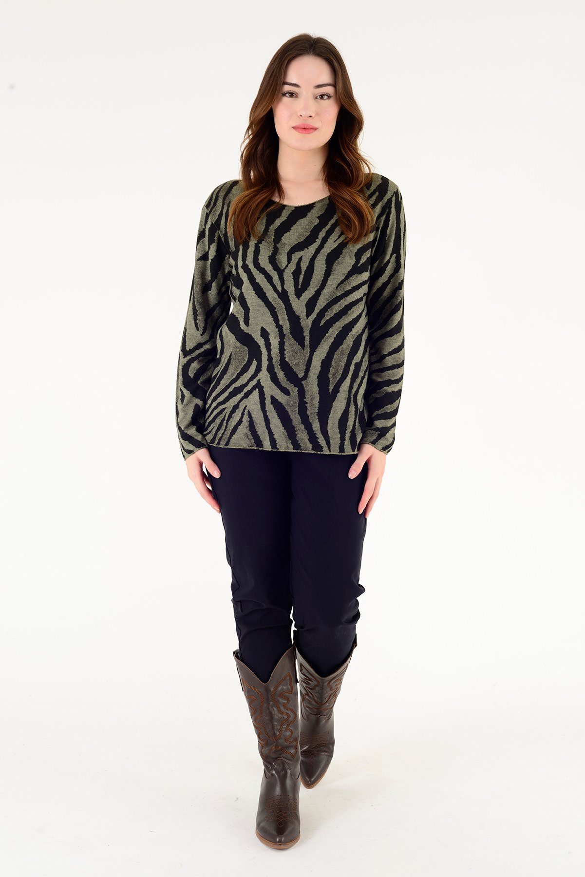 1202 ZEBRA DESEN BLUZ