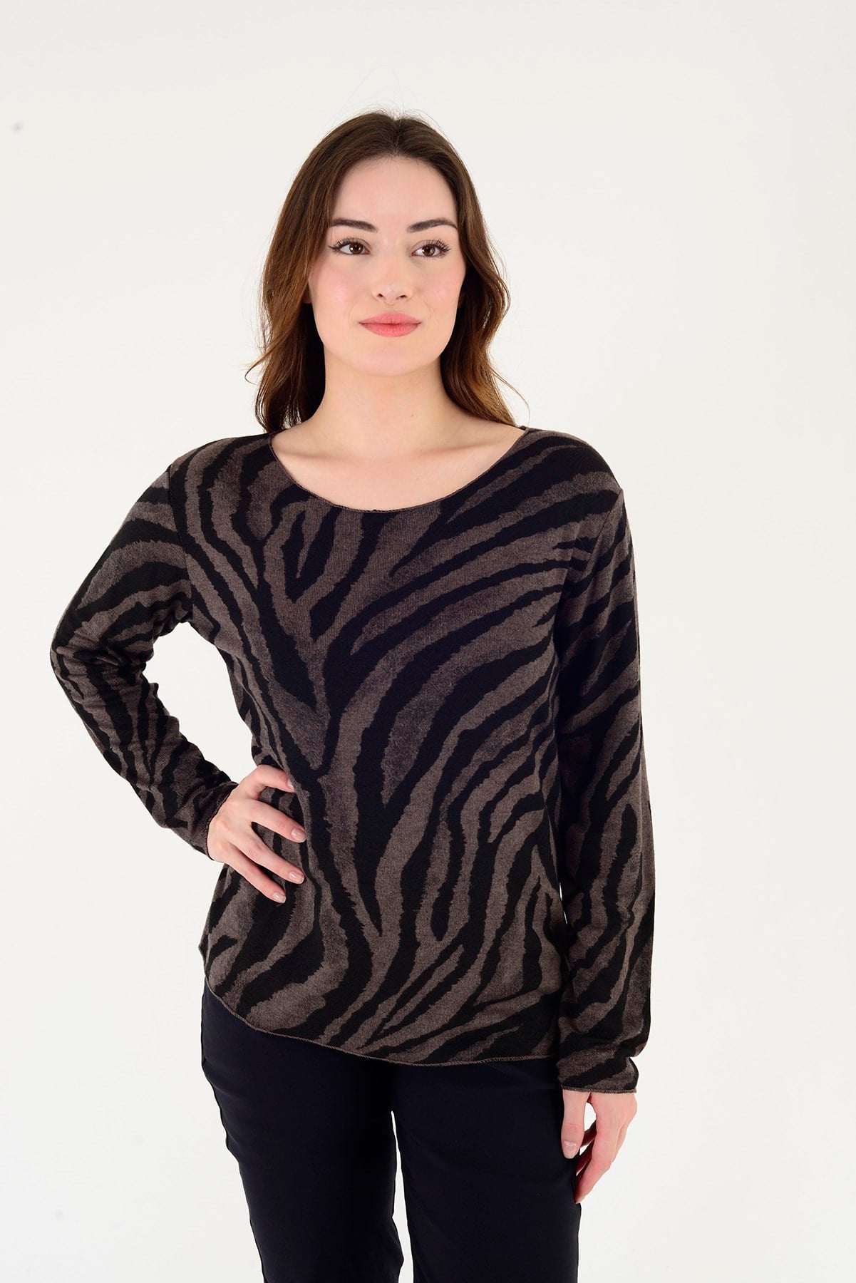 1202 ZEBRA DESEN BLUZ