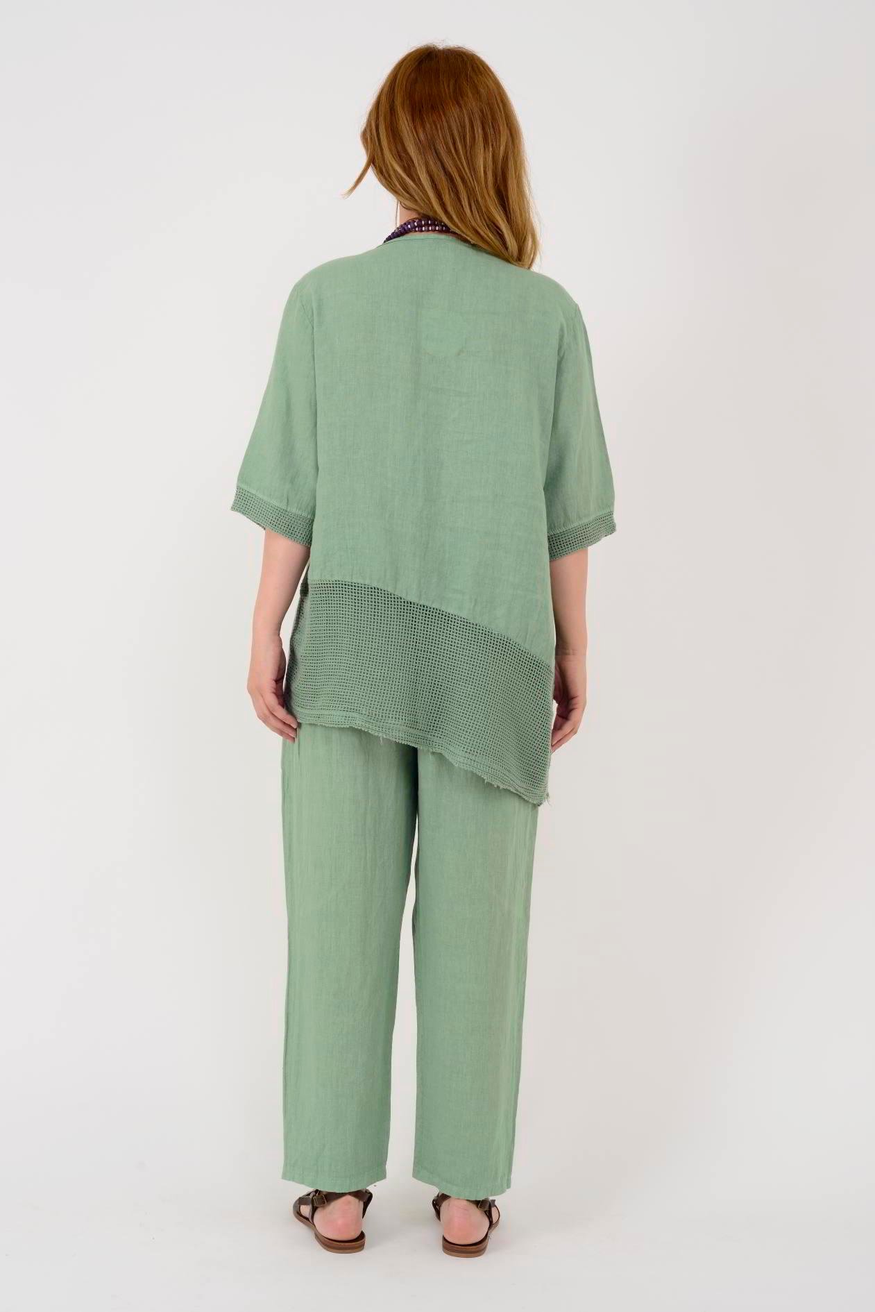 14203 ASİMETRİK FİLE DETAYLI 2'Lİ KETEN TAKIM