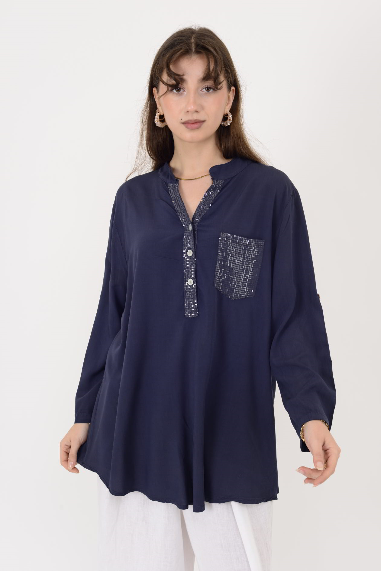 15451U PAYET DETAYLI GÖMLEK