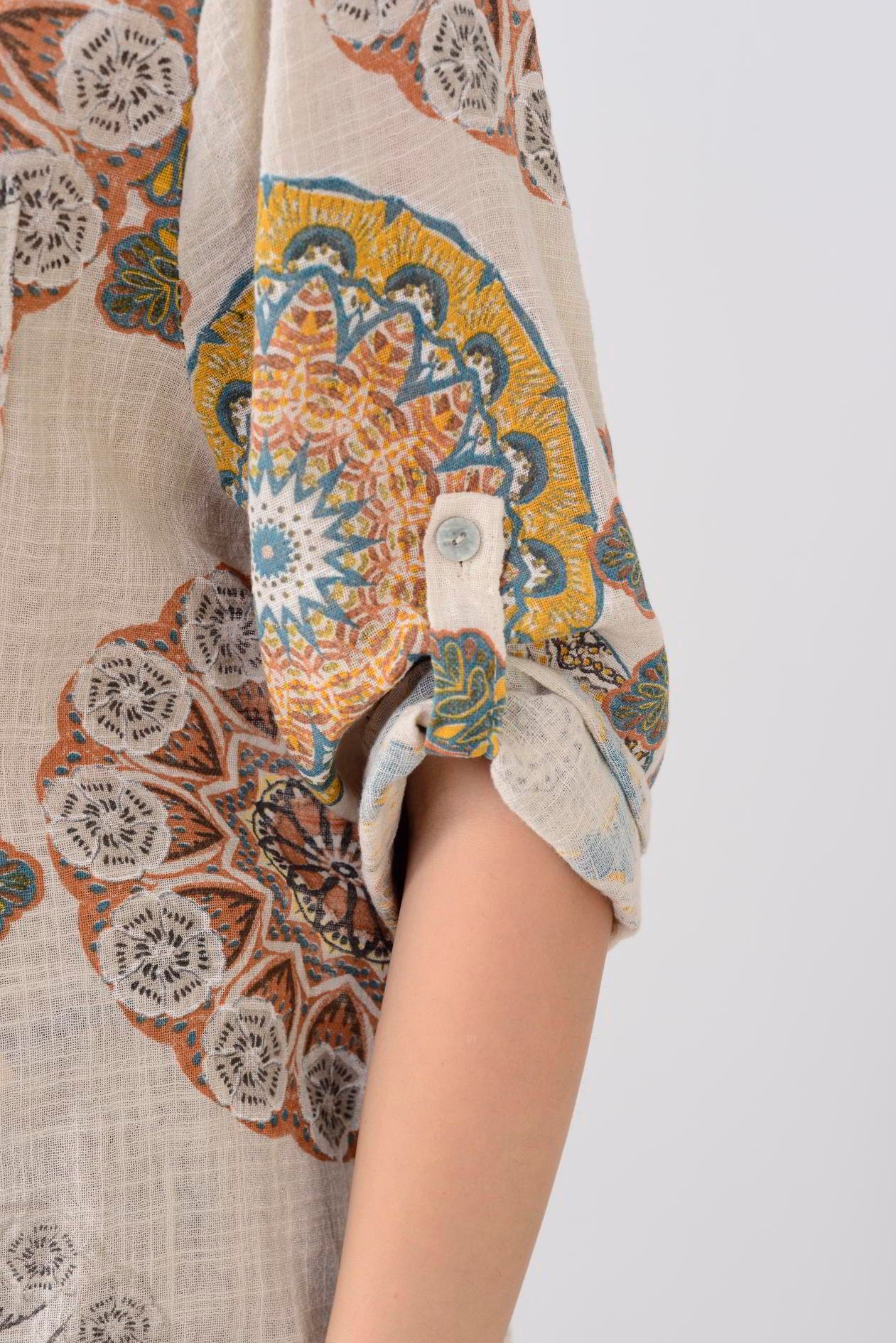 15455F-14 MANDALA DESEN GÖMLEK