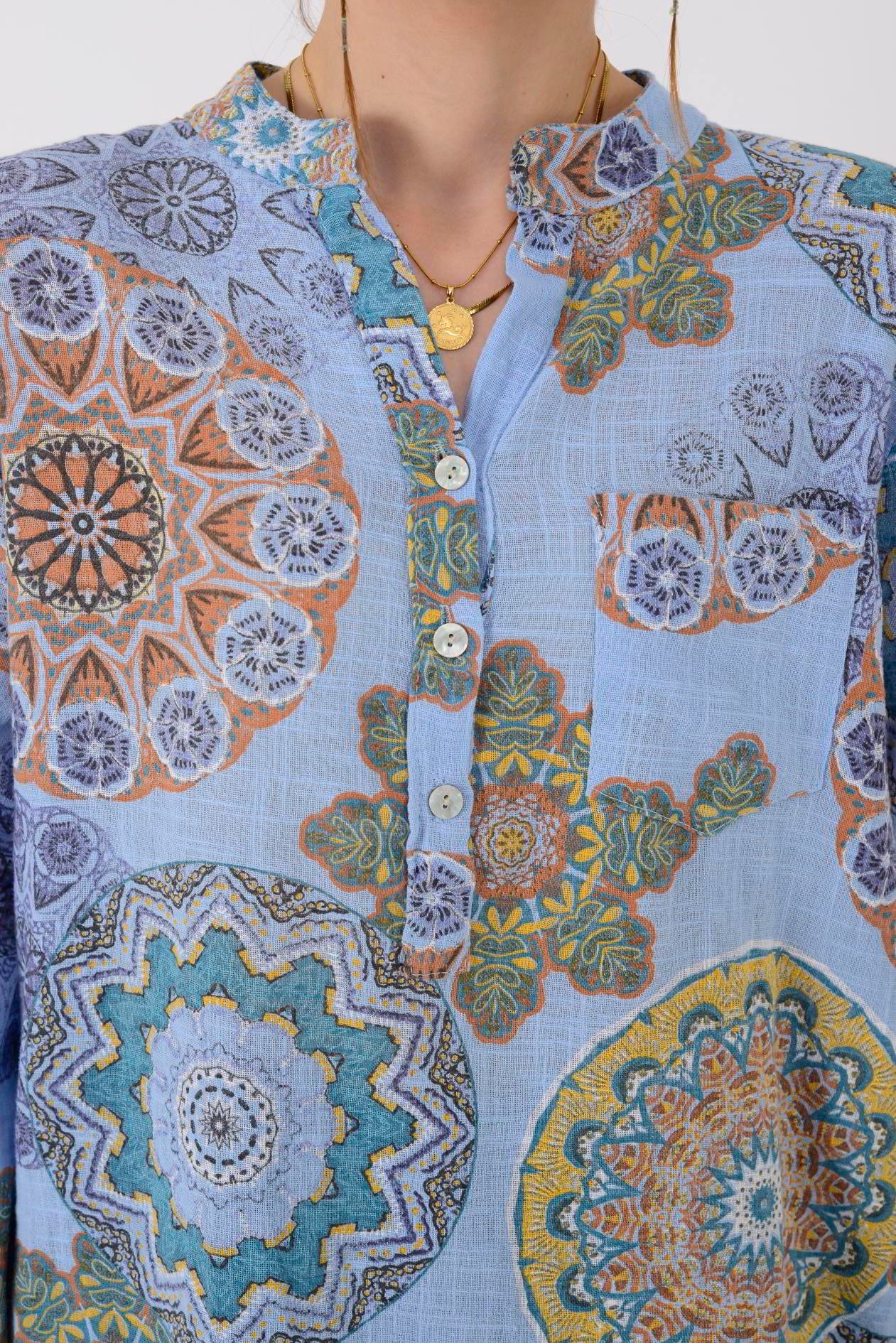 15455F-14 MANDALA DESEN GÖMLEK