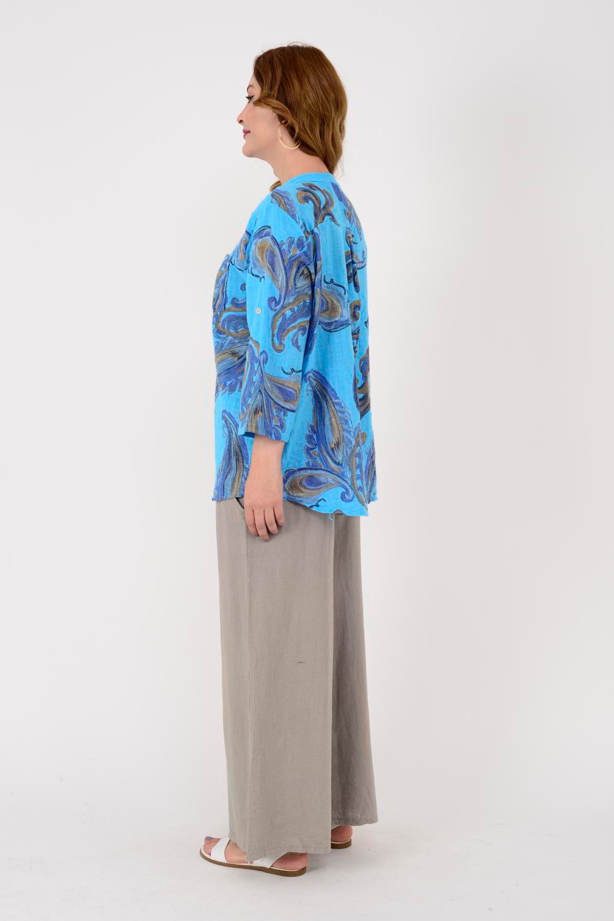 15455F-21 ŞAL DESEN GÖMLEK