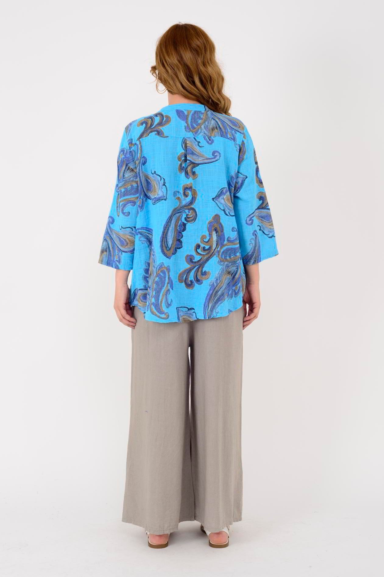 15455F-21 ŞAL DESEN GÖMLEK