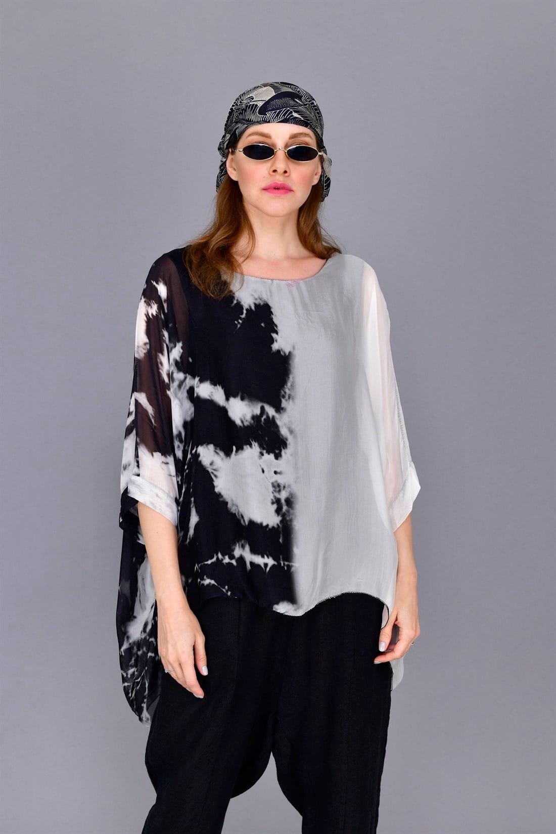1688 CRUELLA BATİK DESEN İPEK BLUZ