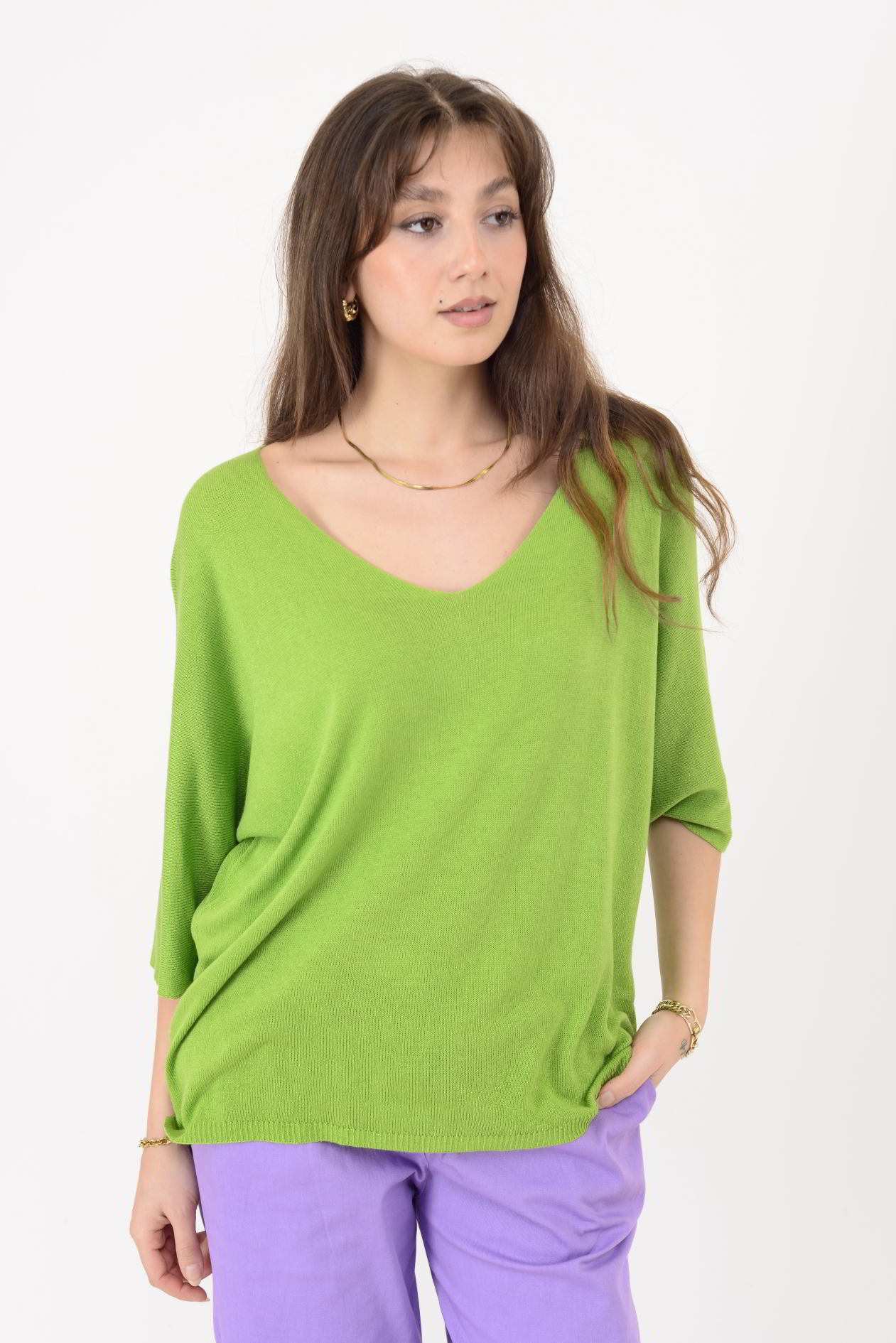 19004 V YAKA TRİKO BLUZ