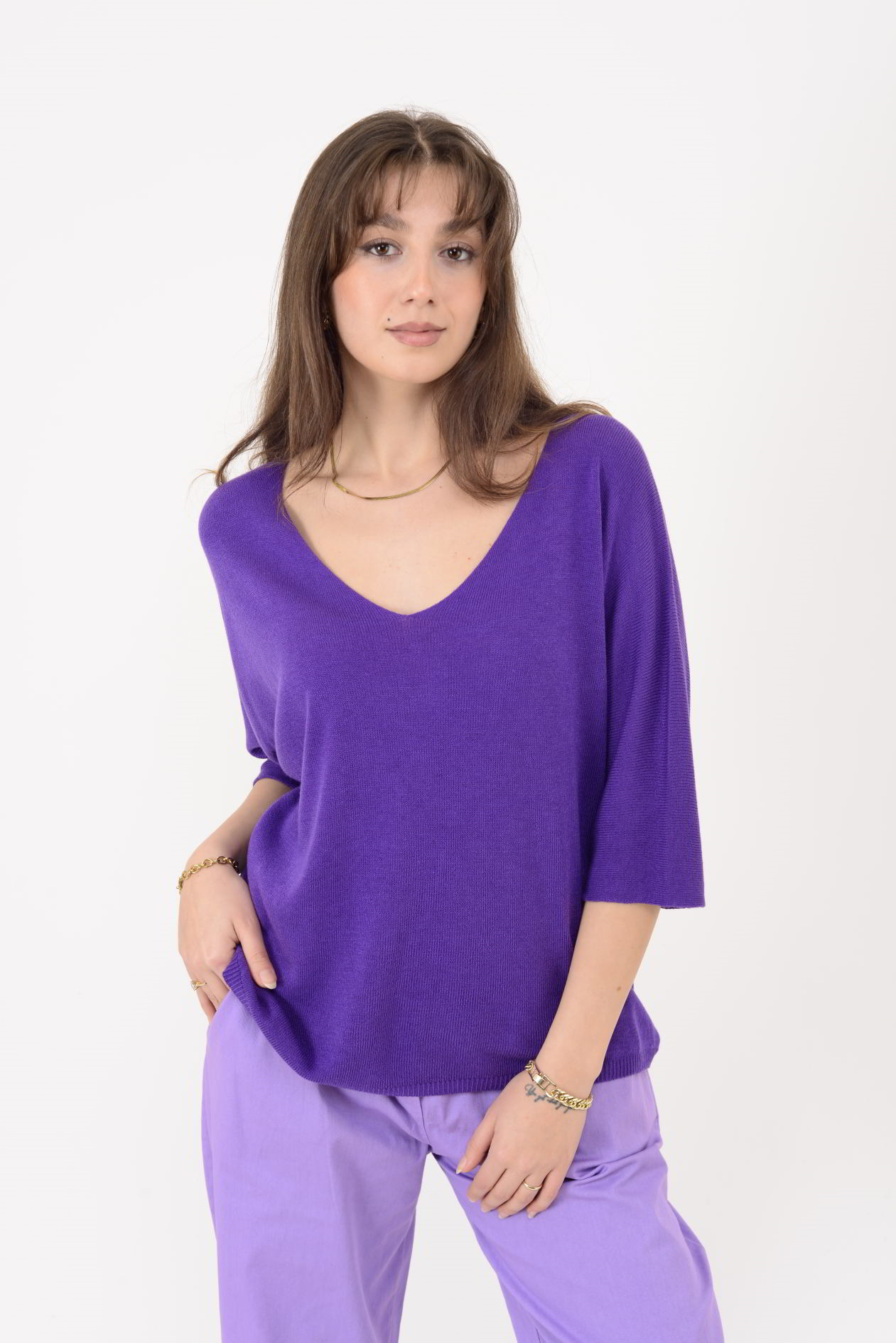 19004 V YAKA TRİKO BLUZ
