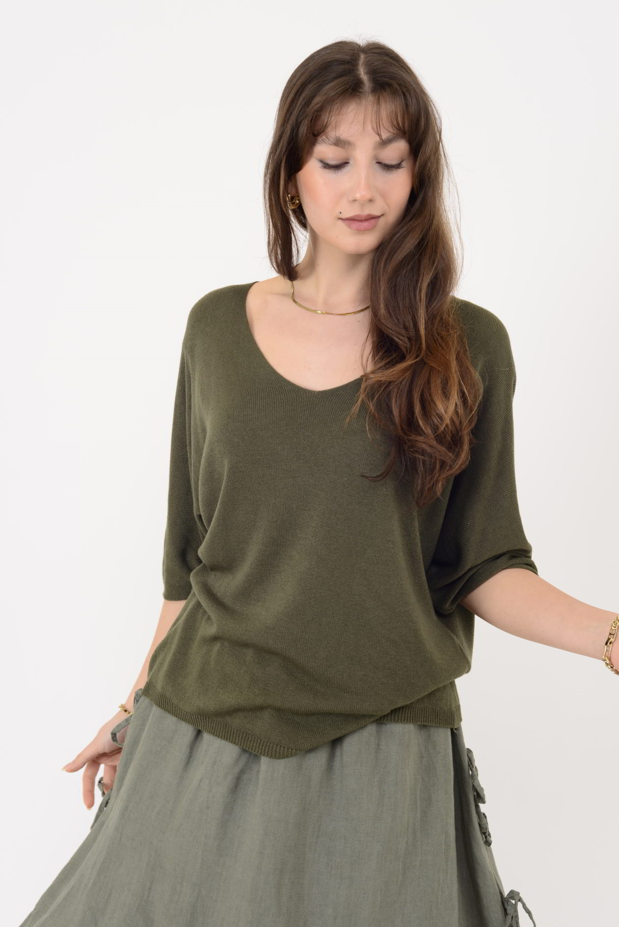 19004 V YAKA TRİKO BLUZ