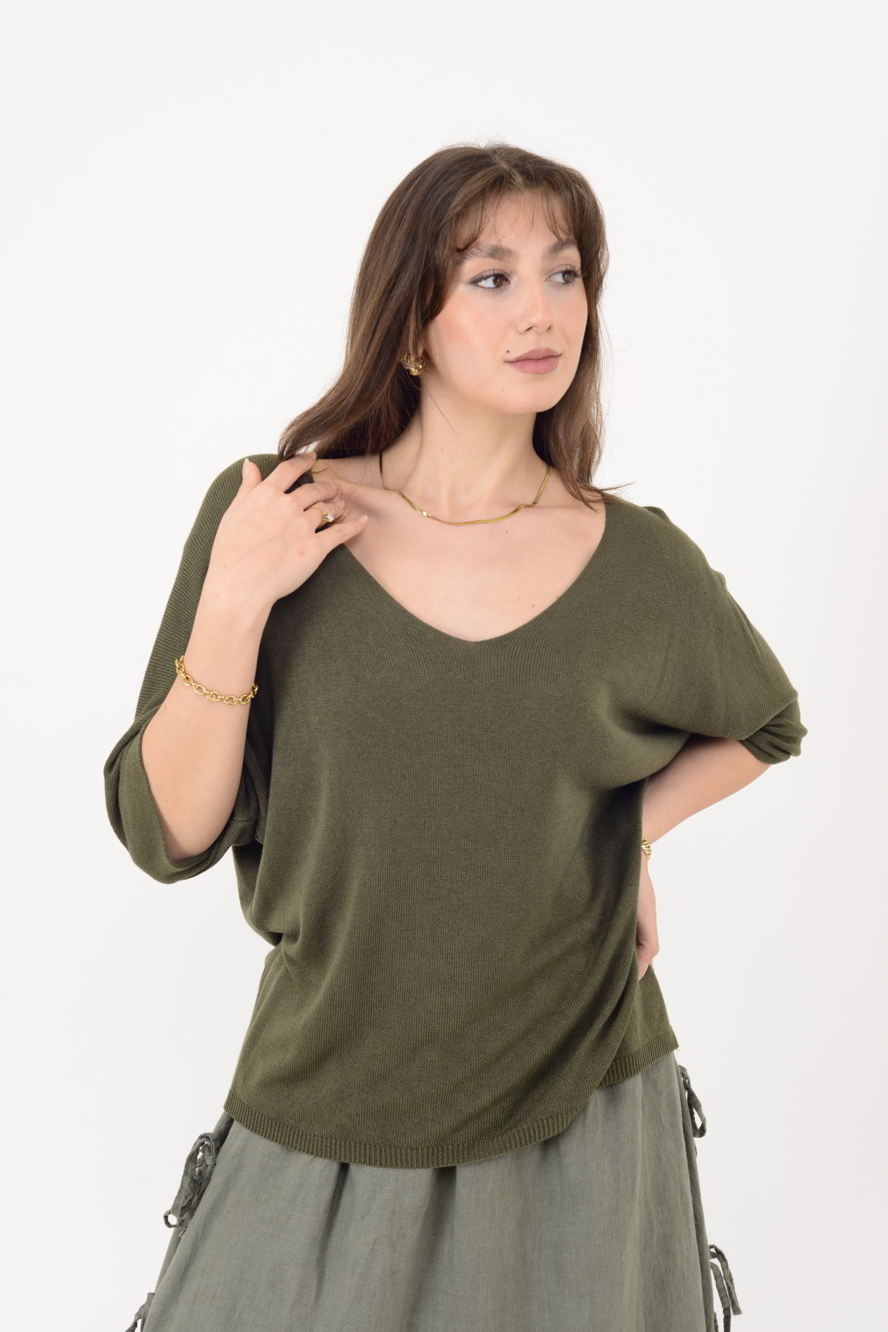 19004 V YAKA TRİKO BLUZ