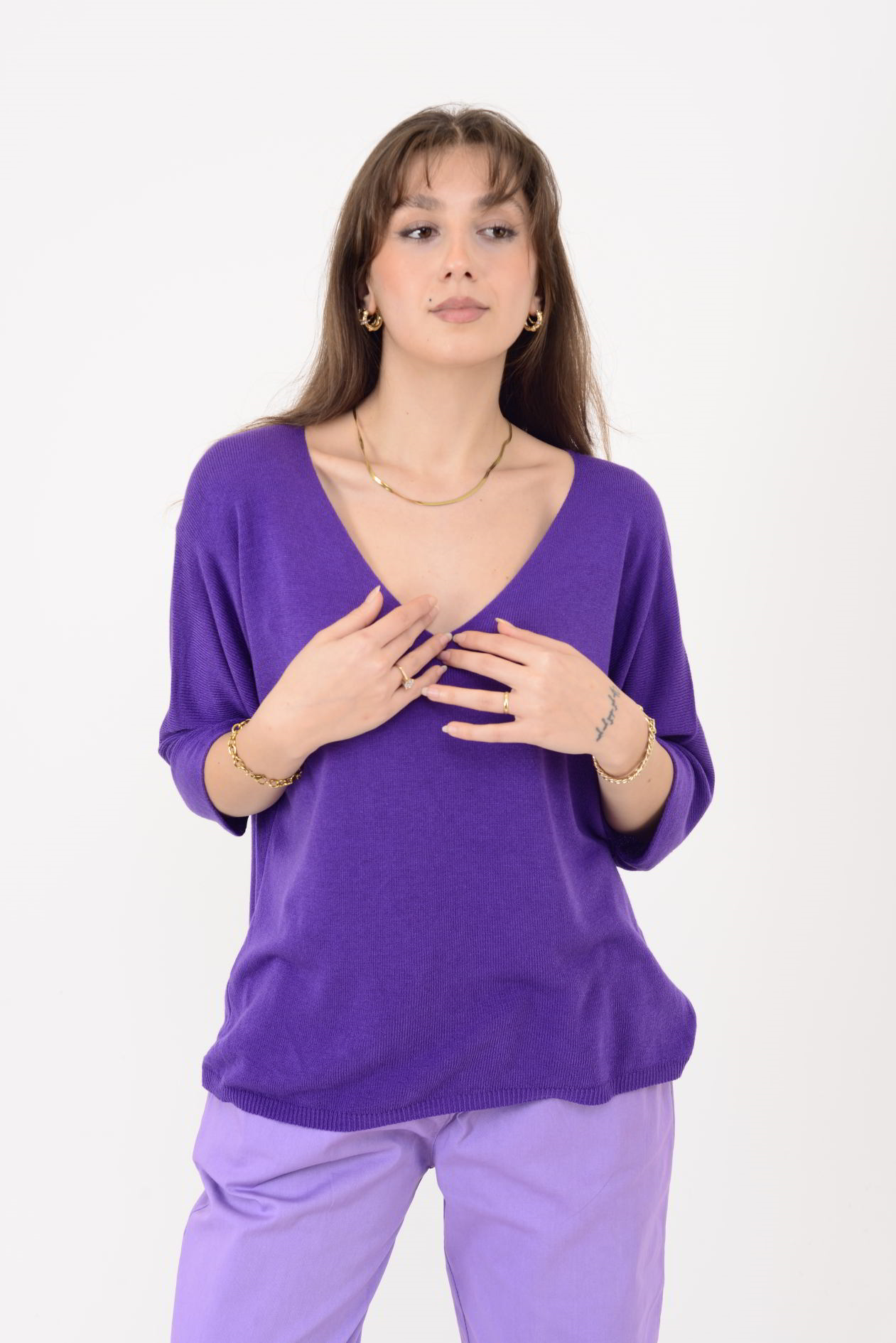 19004 V YAKA TRİKO BLUZ