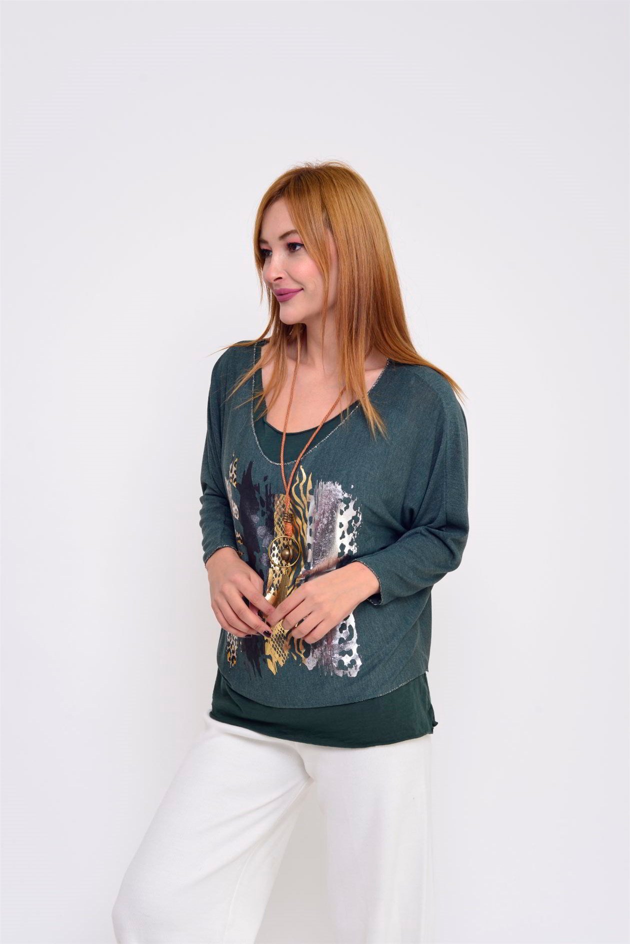 19005 BASKI DETAYLI 2Lİ BLUZ