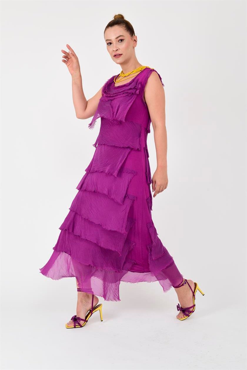 2031 2Lİ KAT KAT İPEK ELBİSE