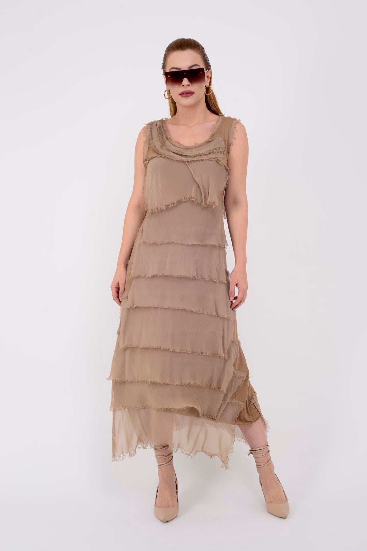 2031 2Lİ KAT KAT İPEK ELBİSE