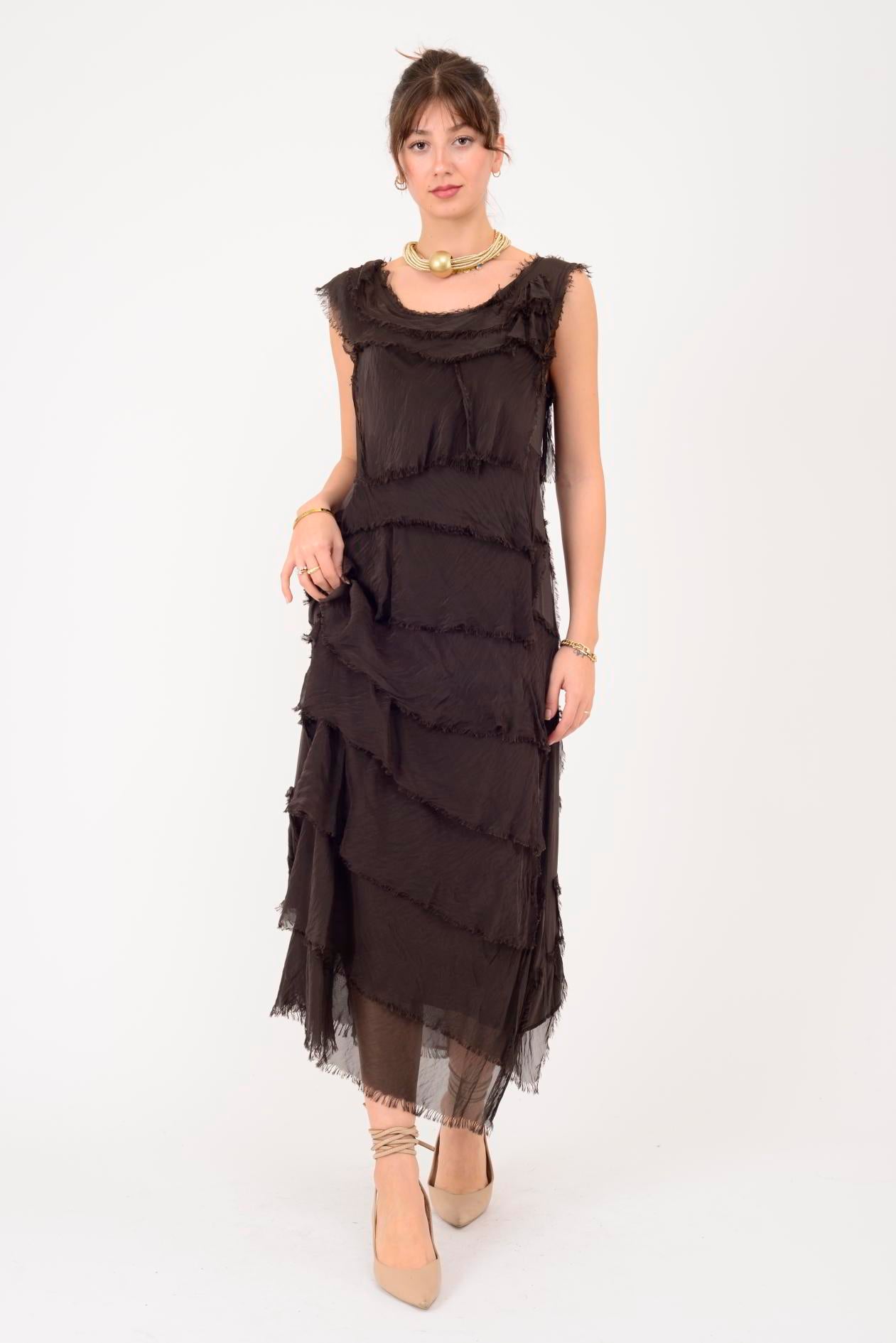 2031 2Lİ KAT KAT İPEK ELBİSE