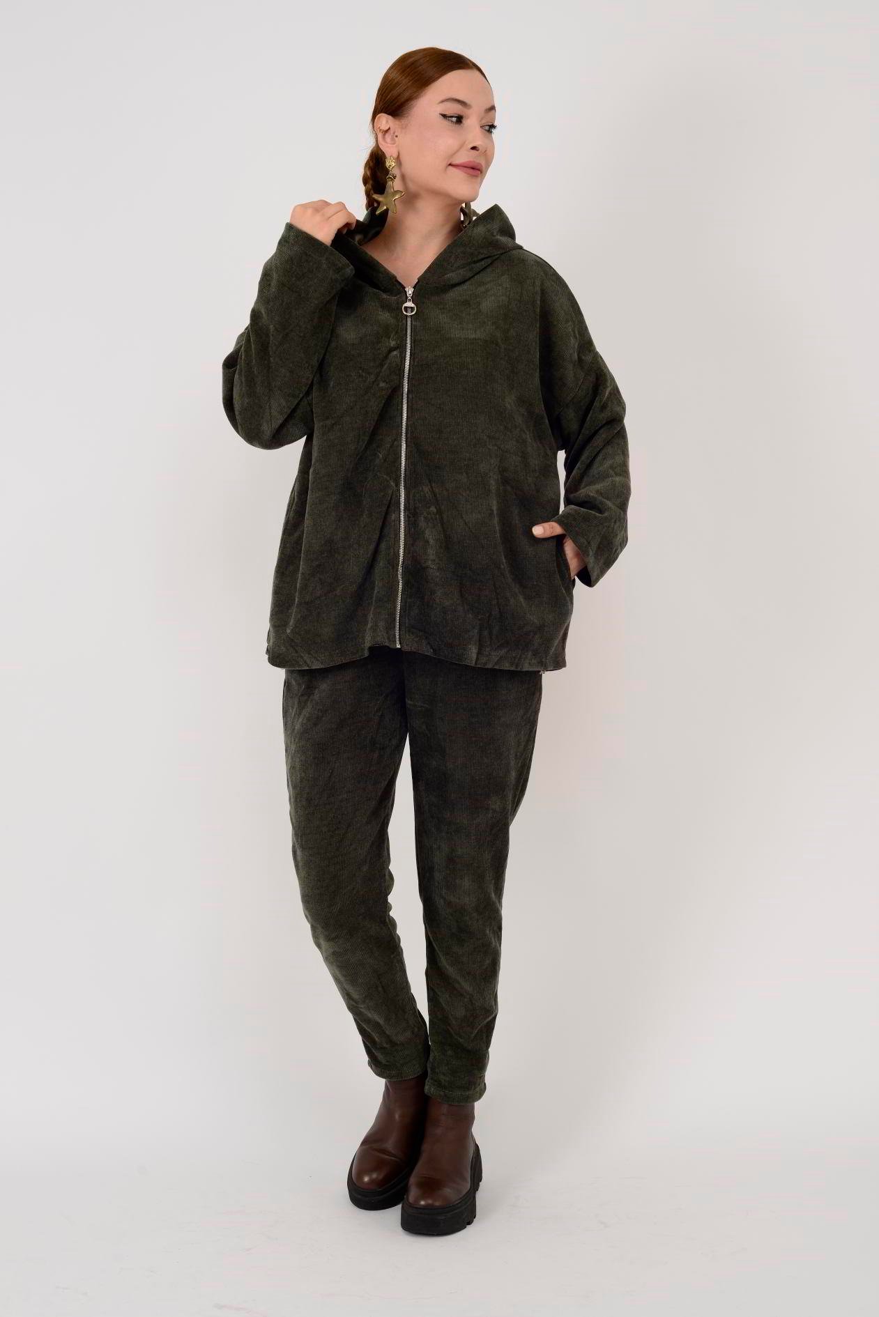 20596 KAPÜŞON DETALI KADİFE SWEAT