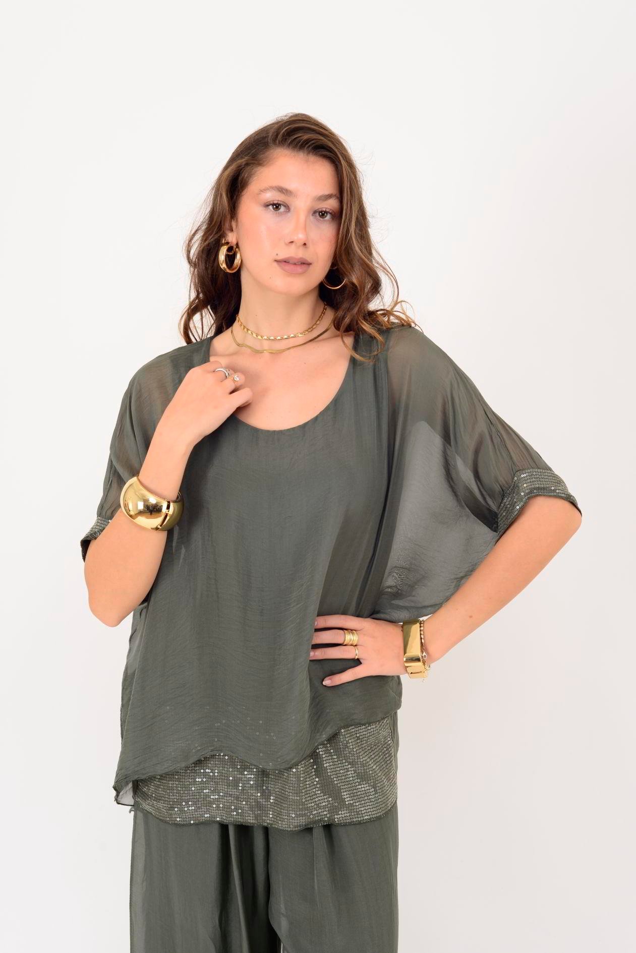 2161 SEALAND PAYET DETAYLI 2'Lİ İPEK TAKIM