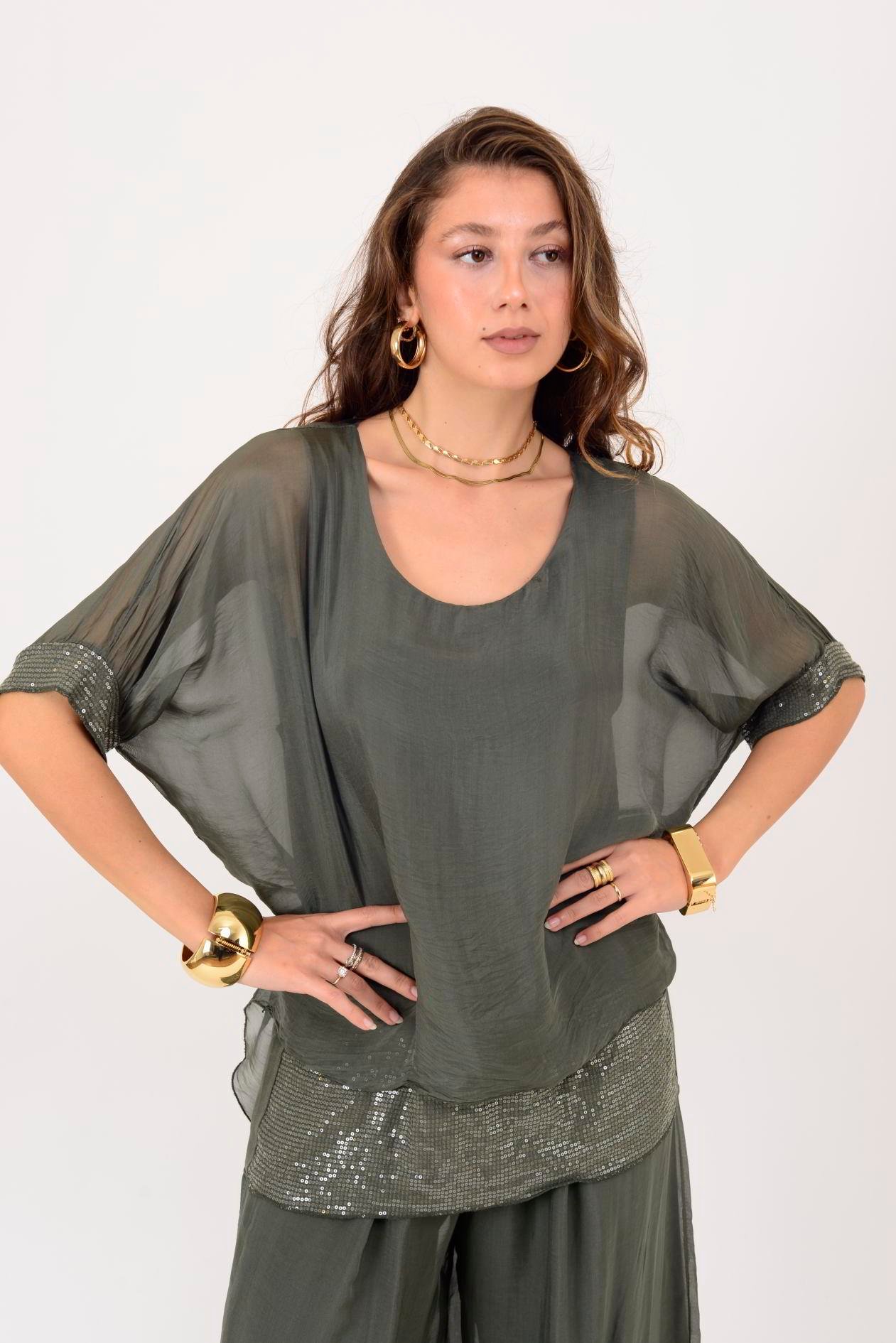 2161 SEALAND PAYET DETAYLI 2'Lİ İPEK TAKIM