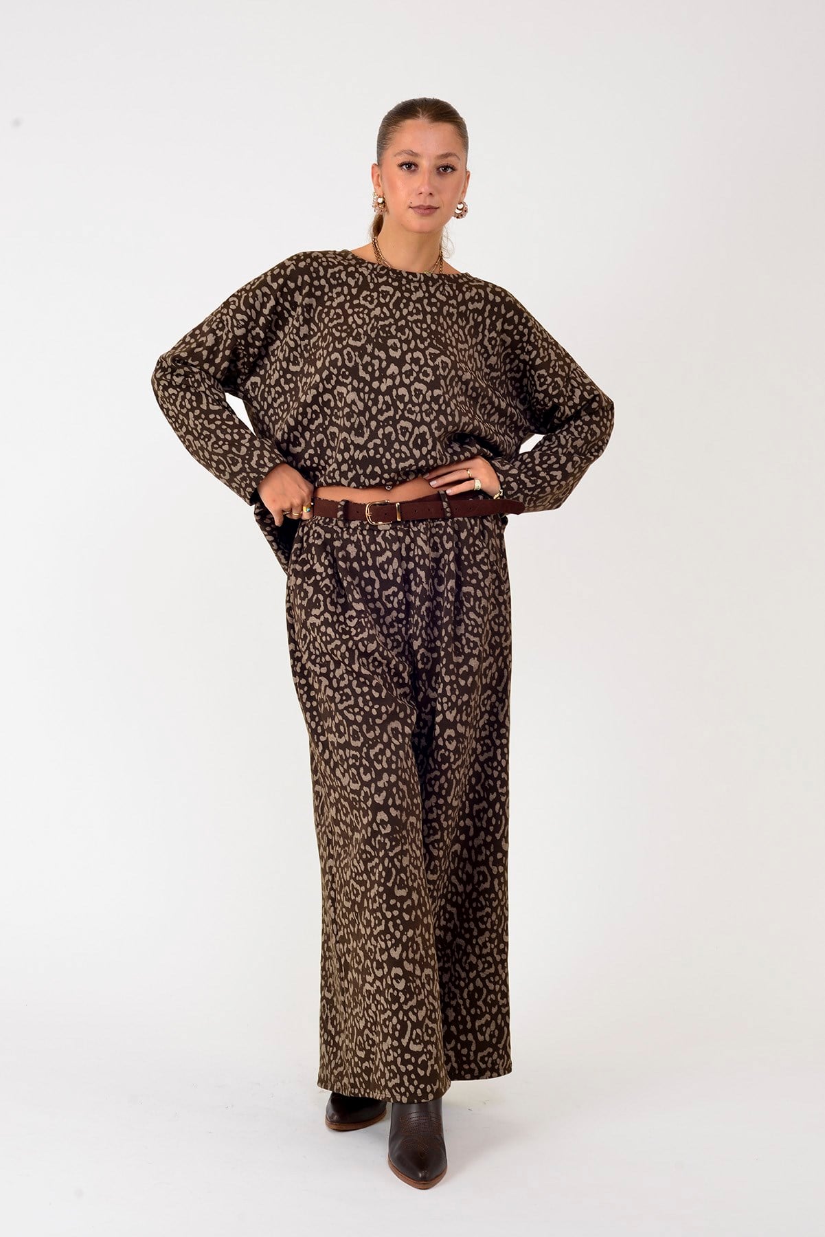 21771 LOVA LEOPAR DESEN 2'Lİ TAKIM