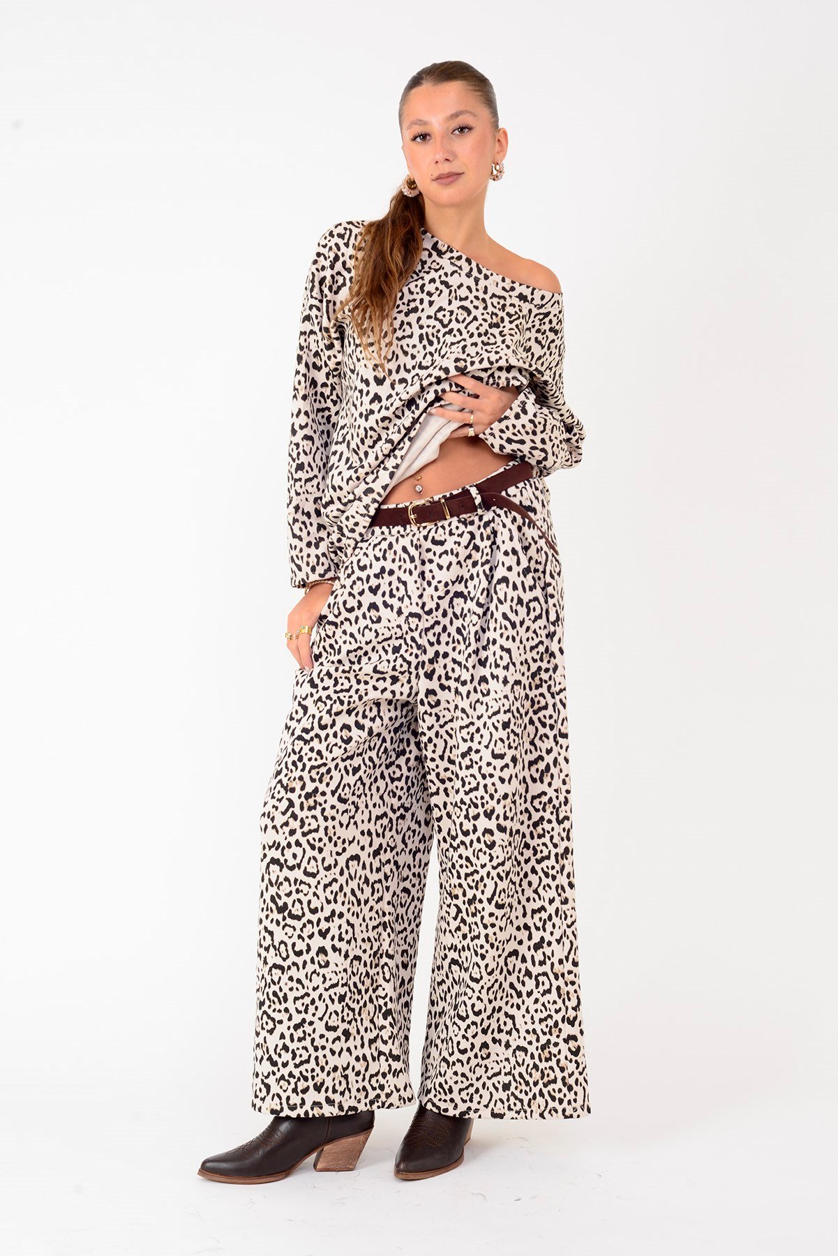 21771 LOVA LEOPAR DESEN 2'Lİ TAKIM