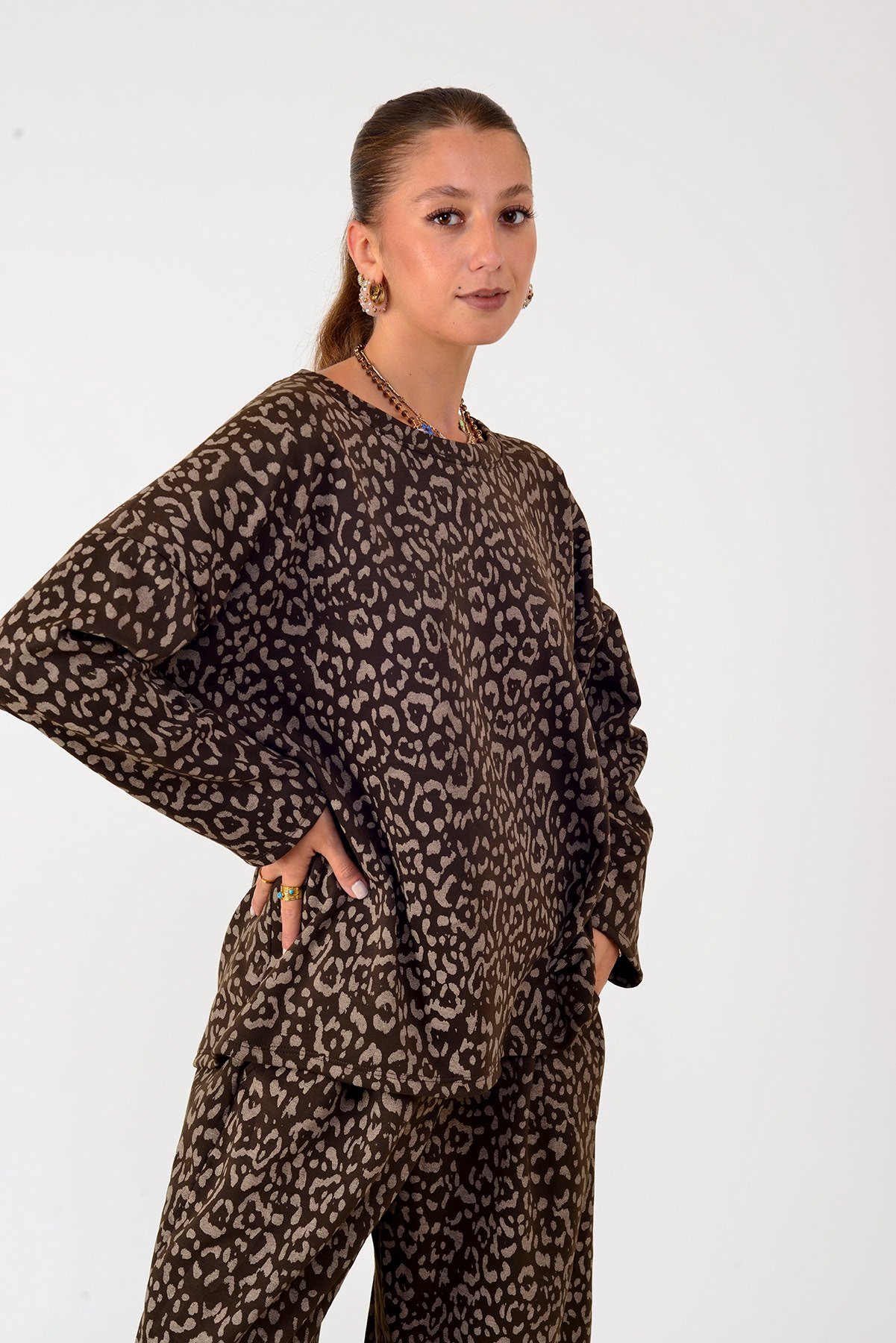 21771 LOVA LEOPAR DESEN 2'Lİ TAKIM