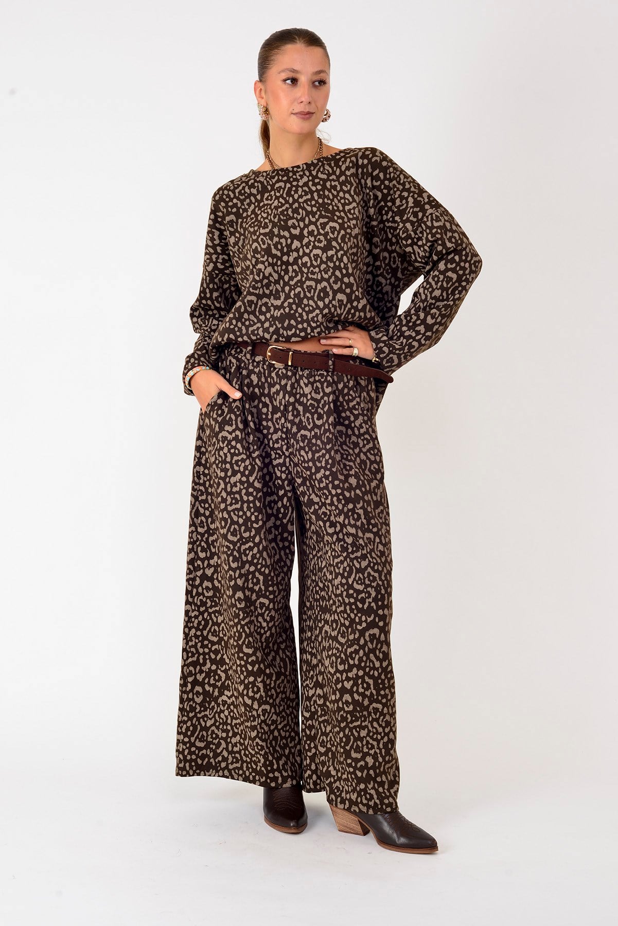 21771 LOVA LEOPAR DESEN 2'Lİ TAKIM