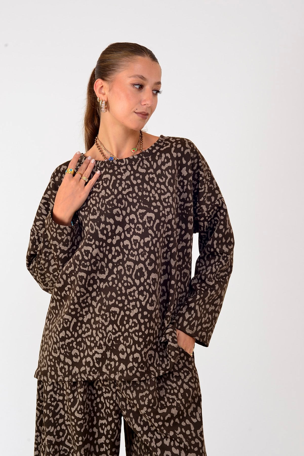 21771 LOVA LEOPAR DESEN 2'Lİ TAKIM