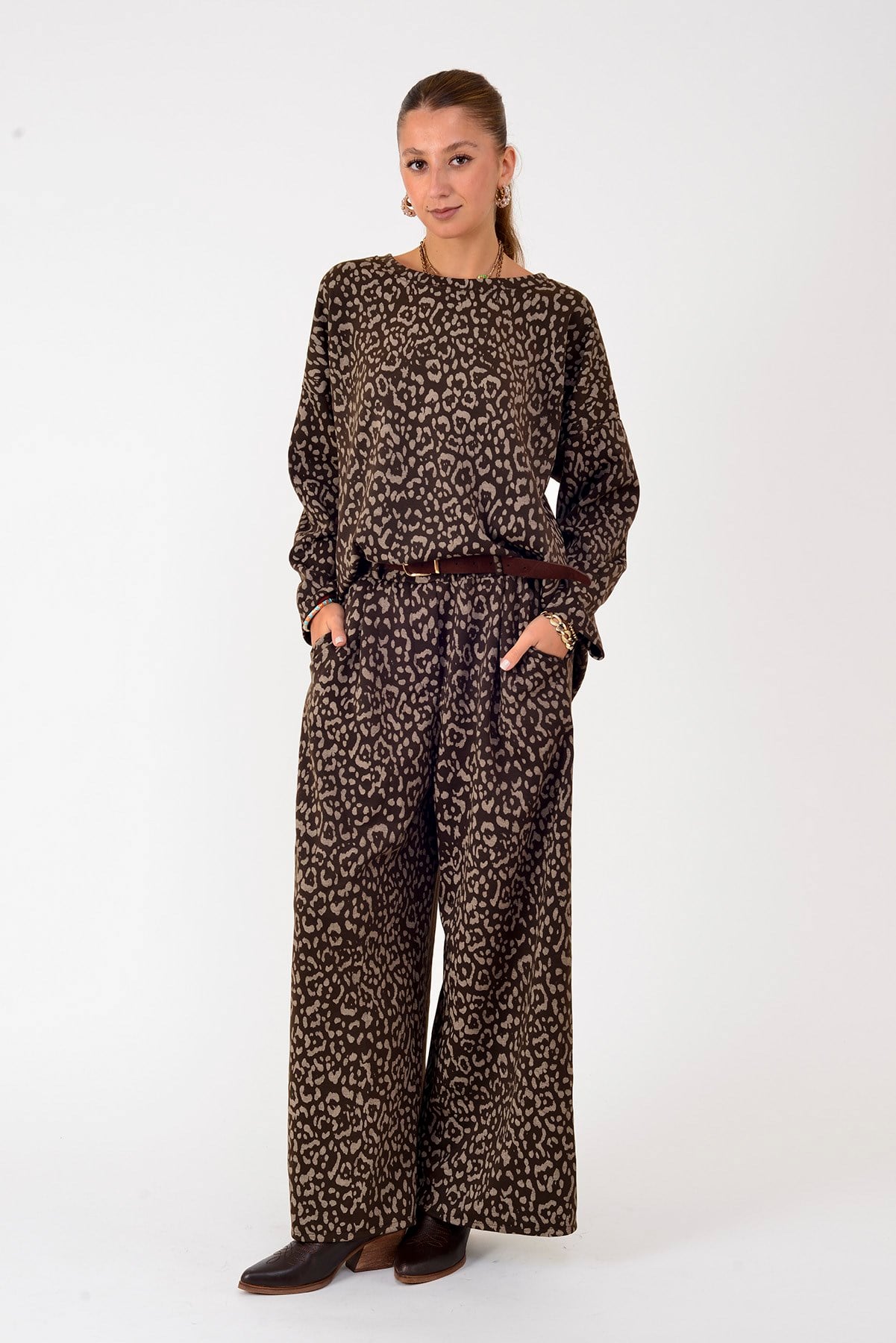 21771 LOVA LEOPAR DESEN 2'Lİ TAKIM