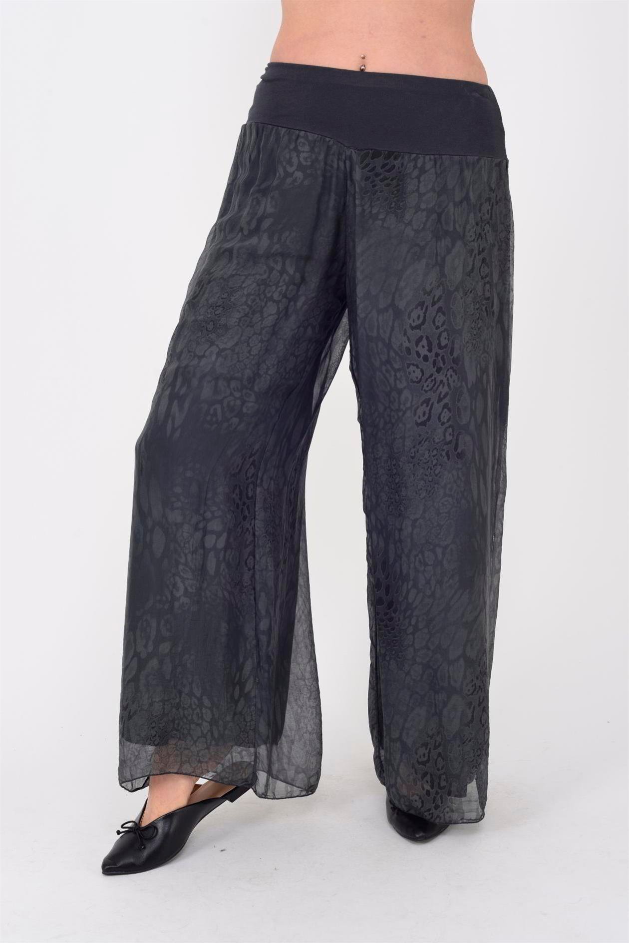 2184 WES LEOPAR DESEN İPEK PANTOLON