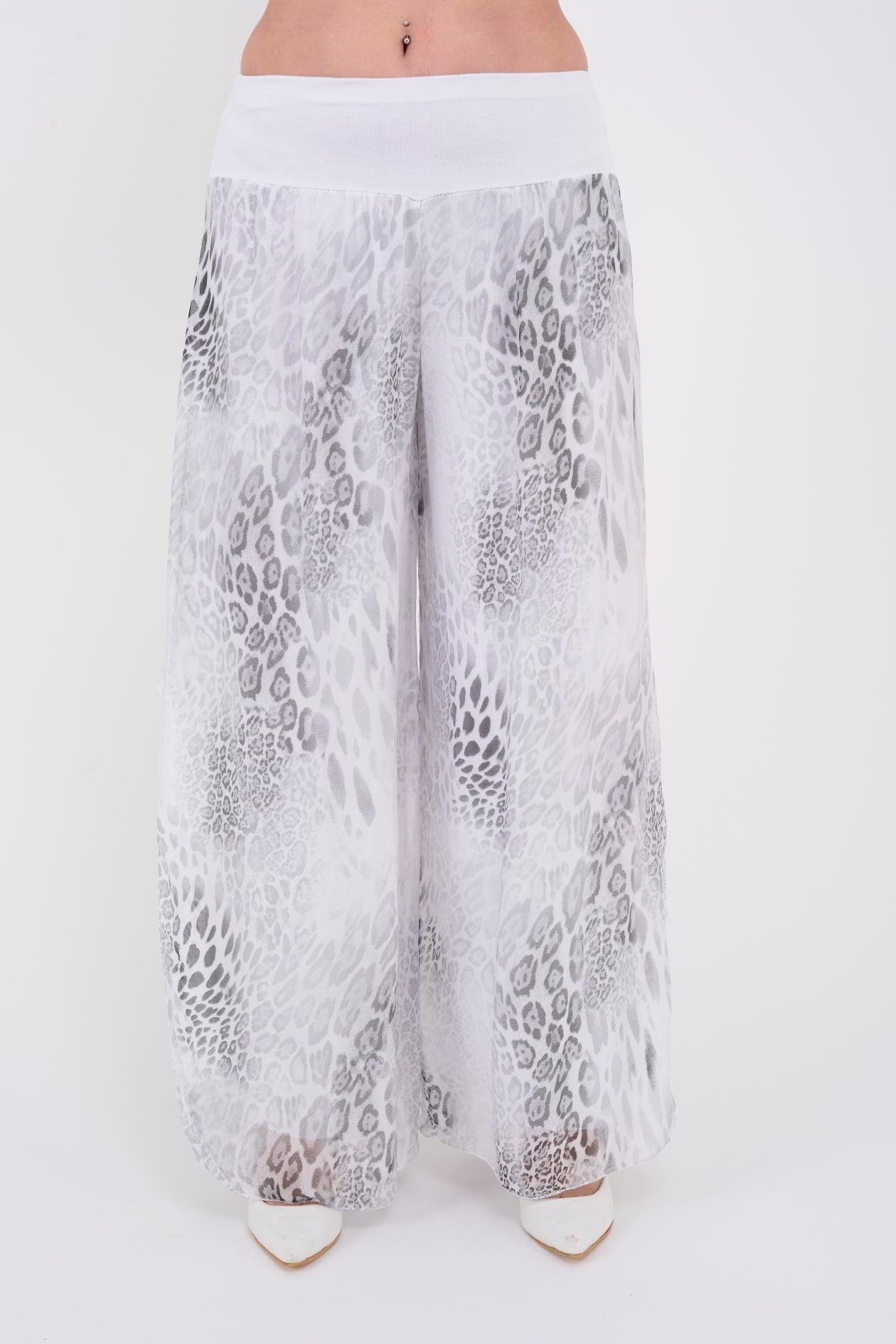 2184 WES LEOPAR DESEN İPEK PANTOLON