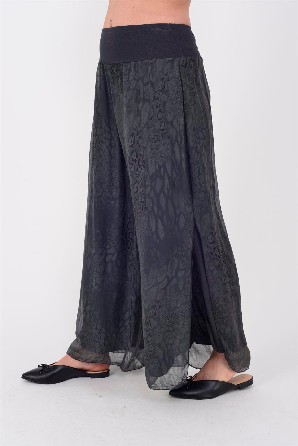 2184 WES LEOPAR DESEN İPEK PANTOLON