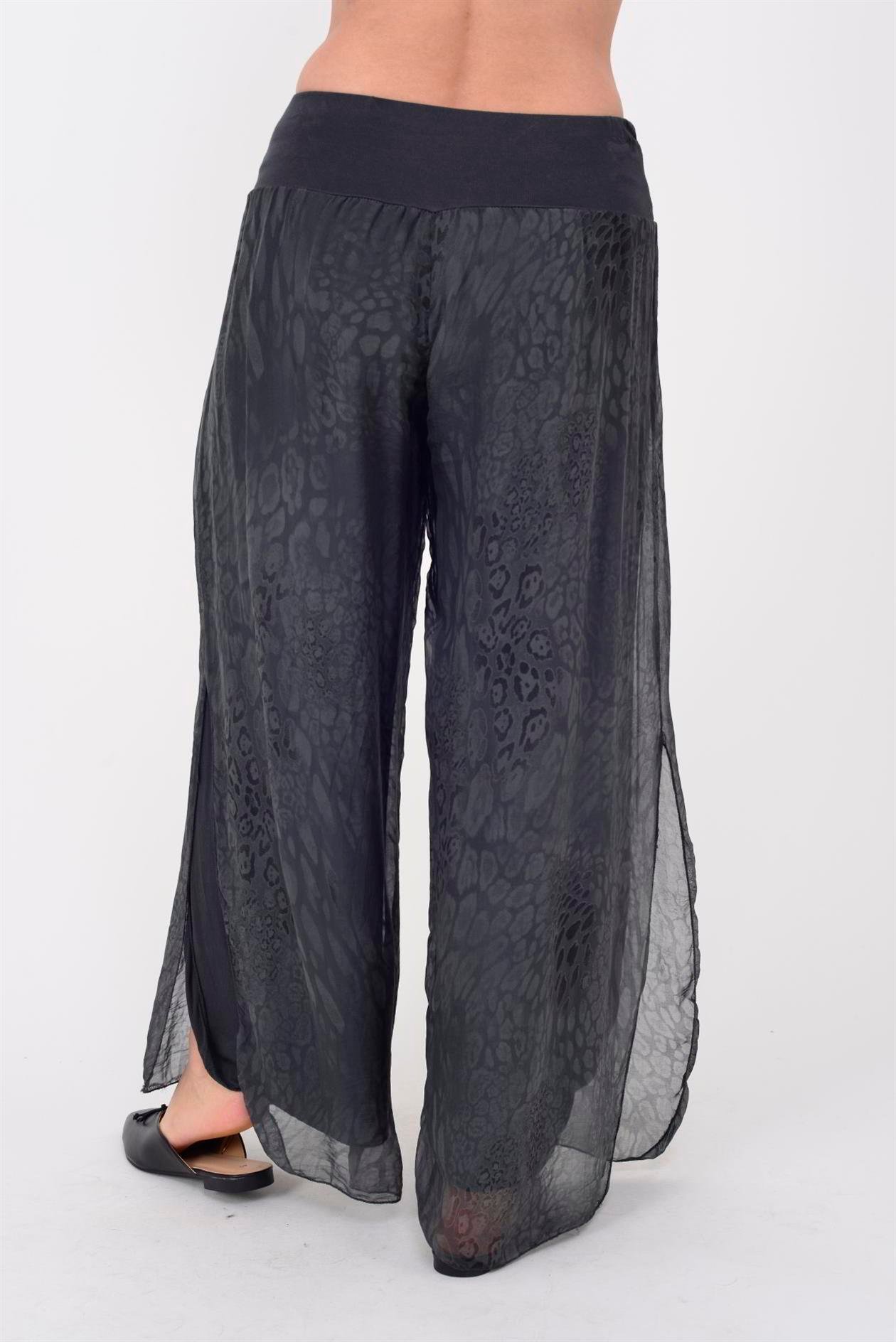 2184 WES LEOPAR DESEN İPEK PANTOLON