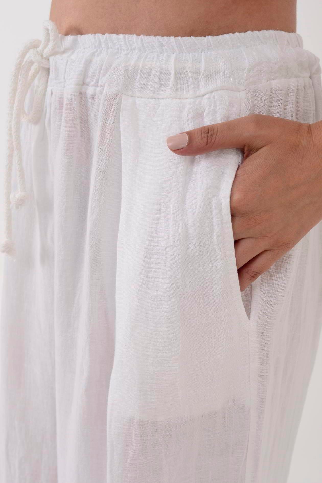 2210 GENİŞ PAÇA KETEN PANTOLON
