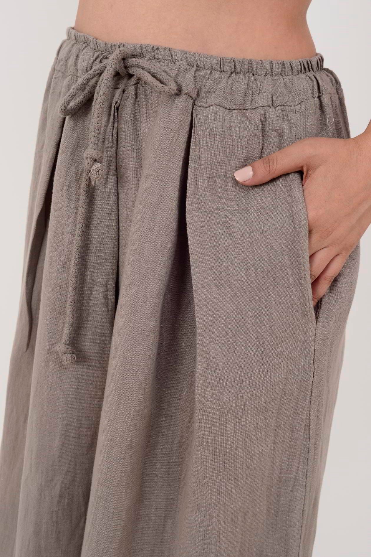 2210 GENİŞ PAÇA KETEN PANTOLON