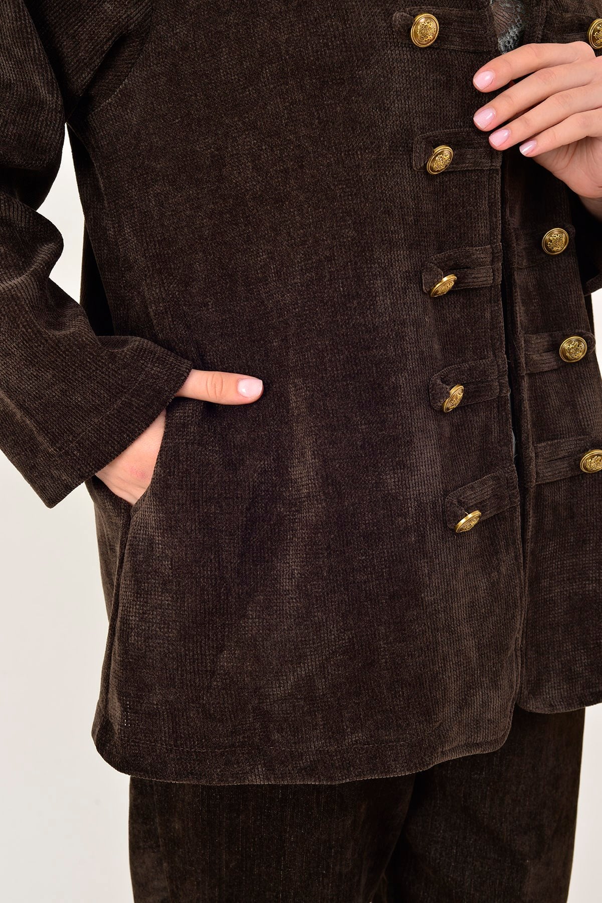 22196 NAPOLYON KADİFE MILITER CEKET